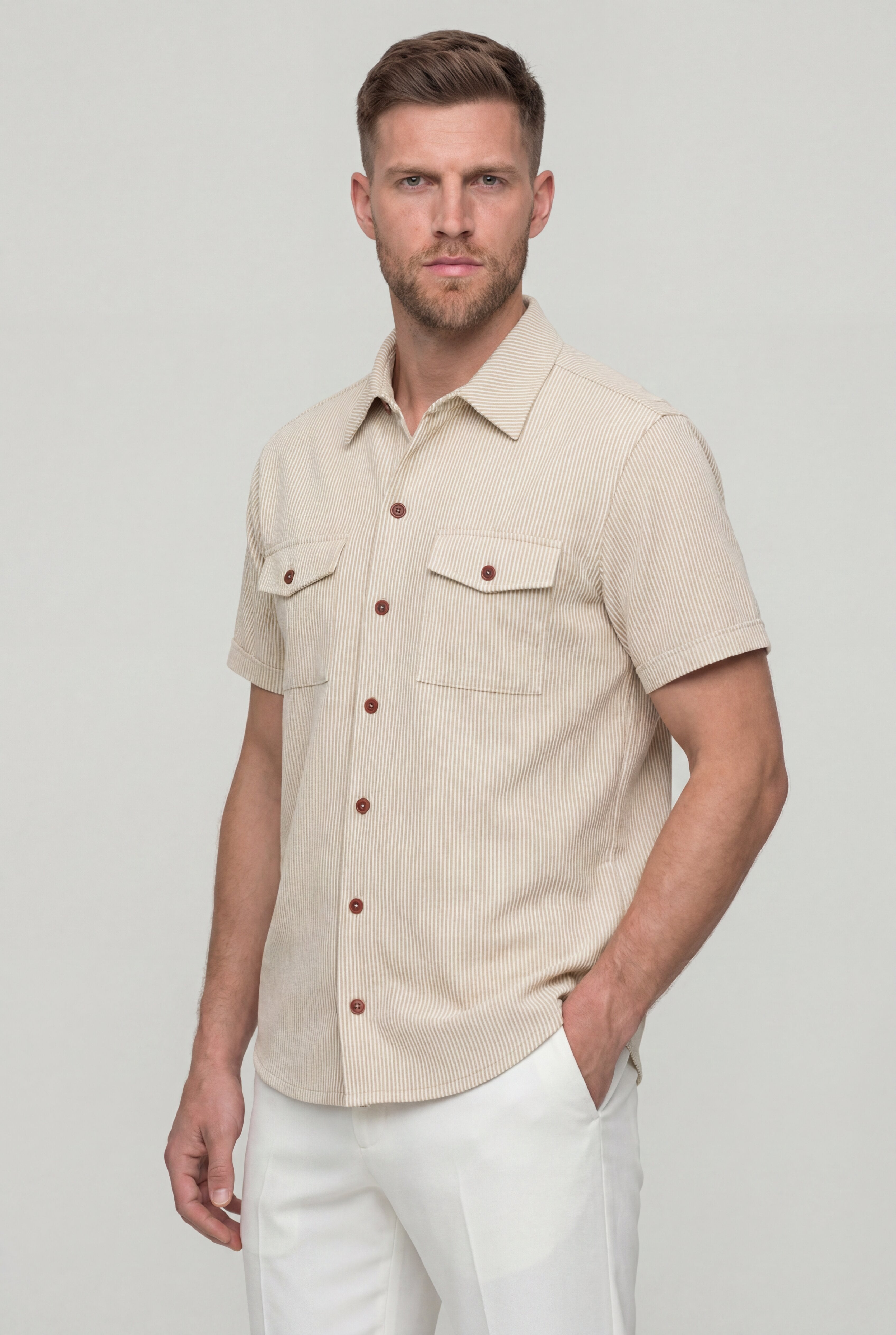 ZORVANE UTILITY SHIRT – BEIGE