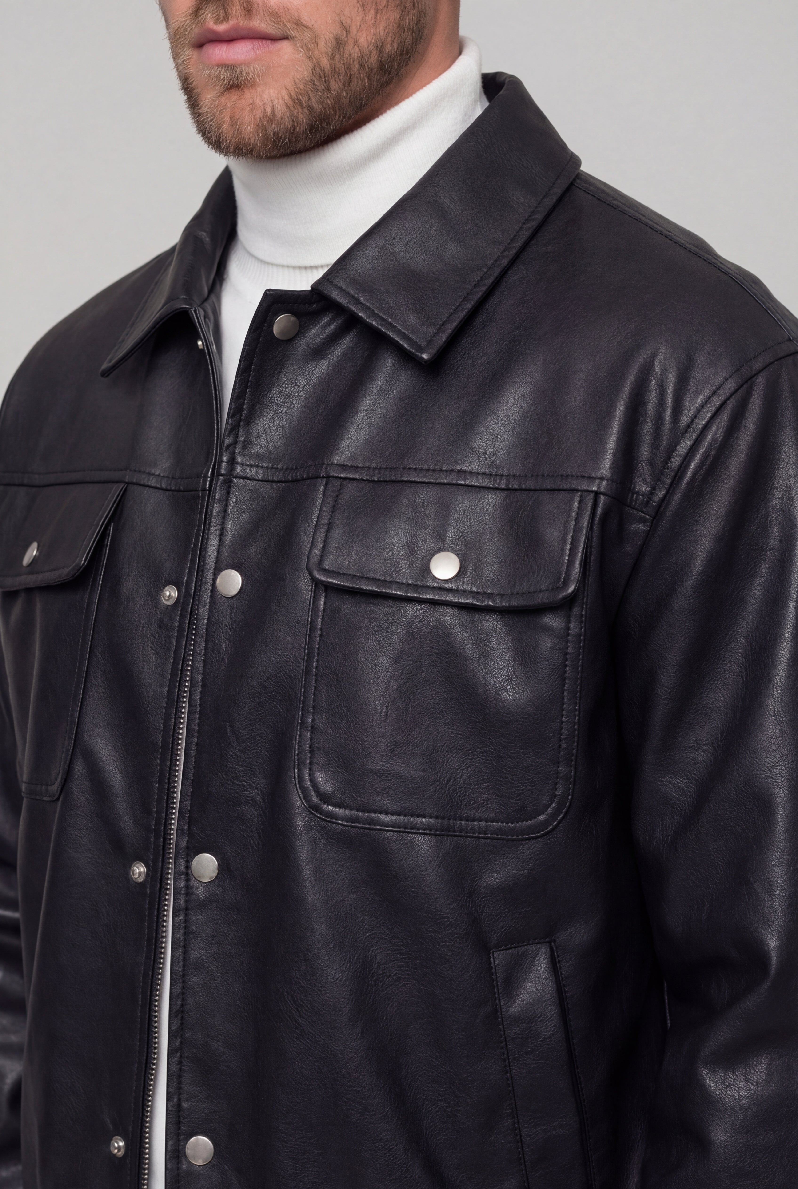 VARELON LEATHER JACKET – BLACK