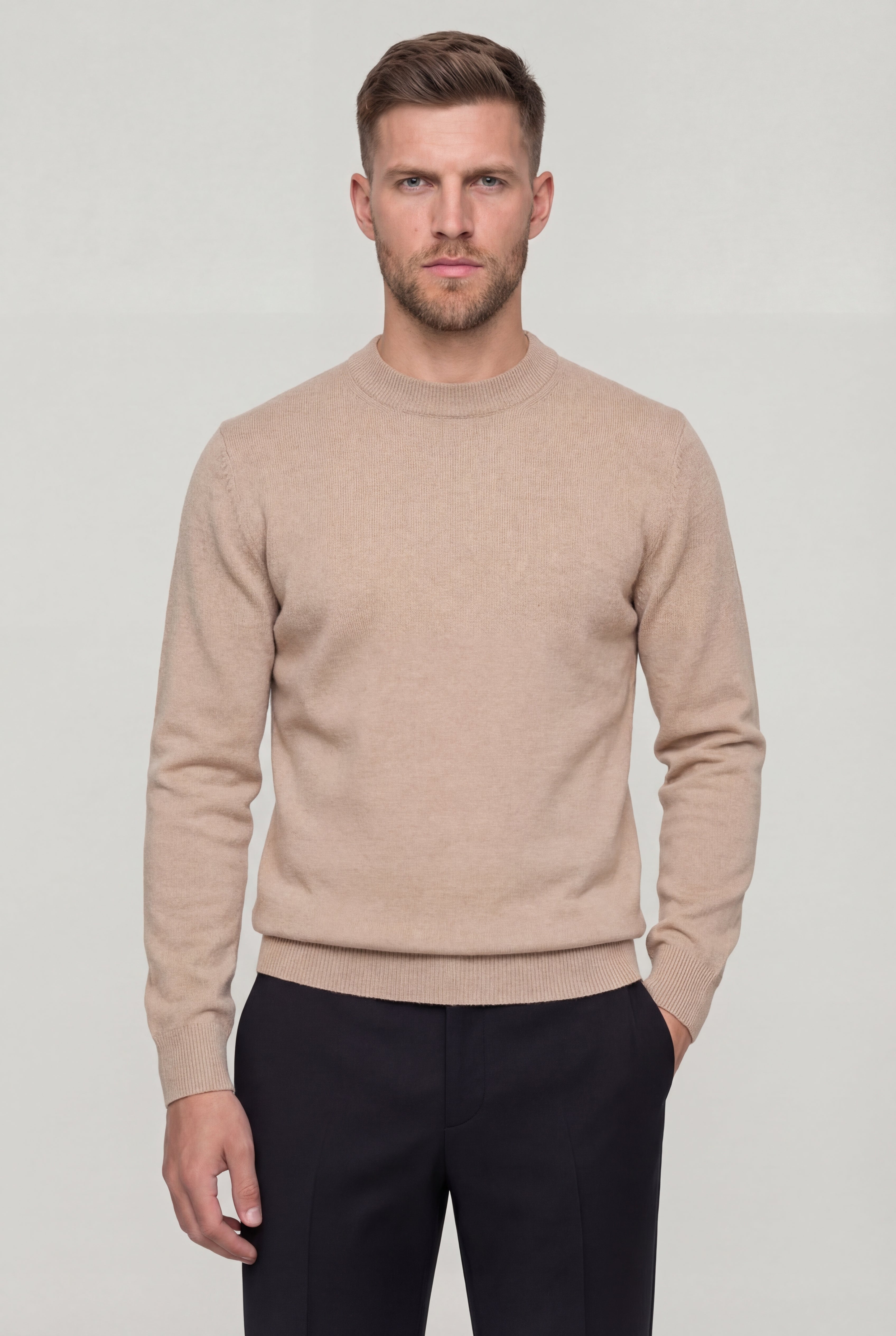 NARETH CREWNECK SWEATER – BEIGE