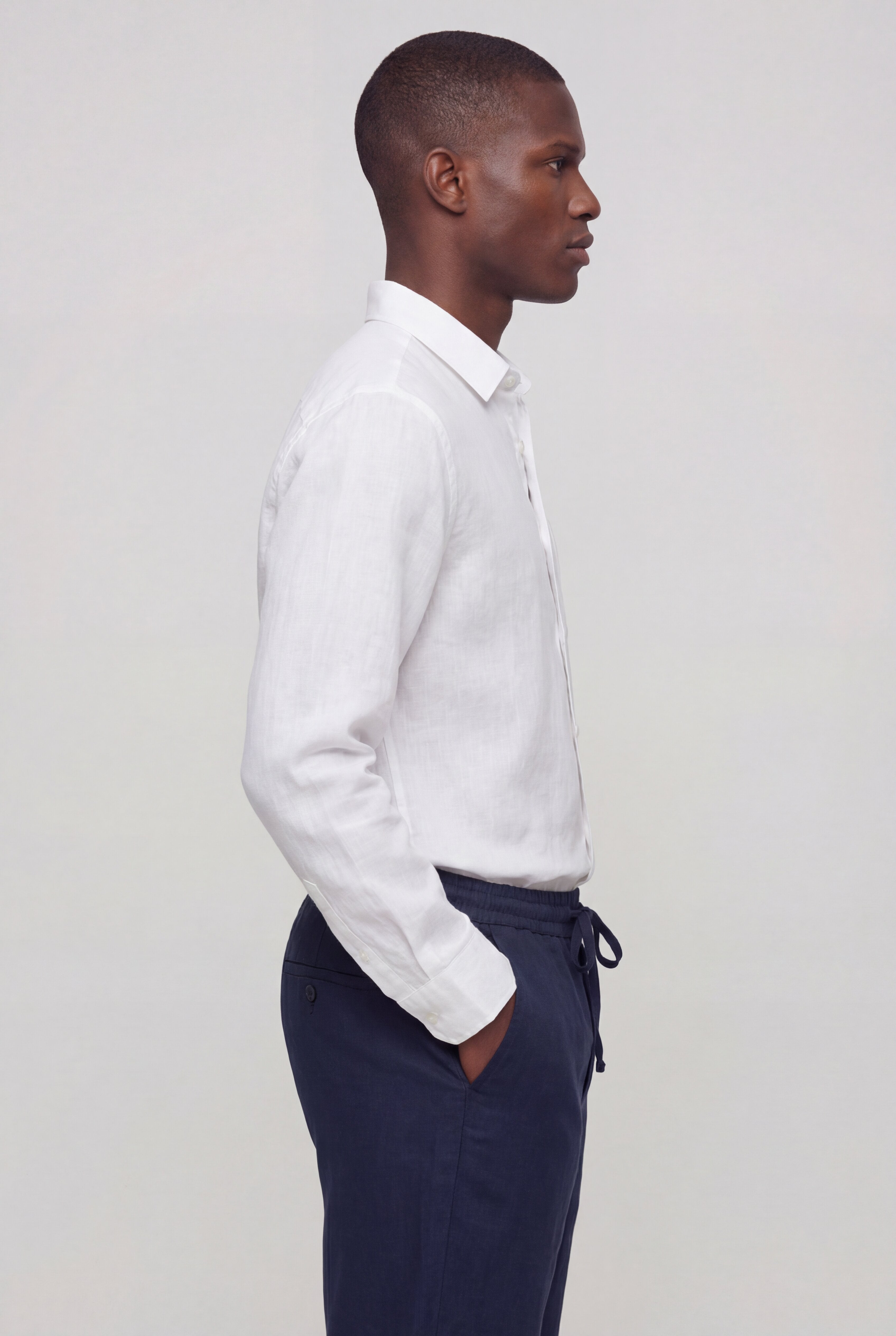 LENTARO LINEN COMBO - WHITE