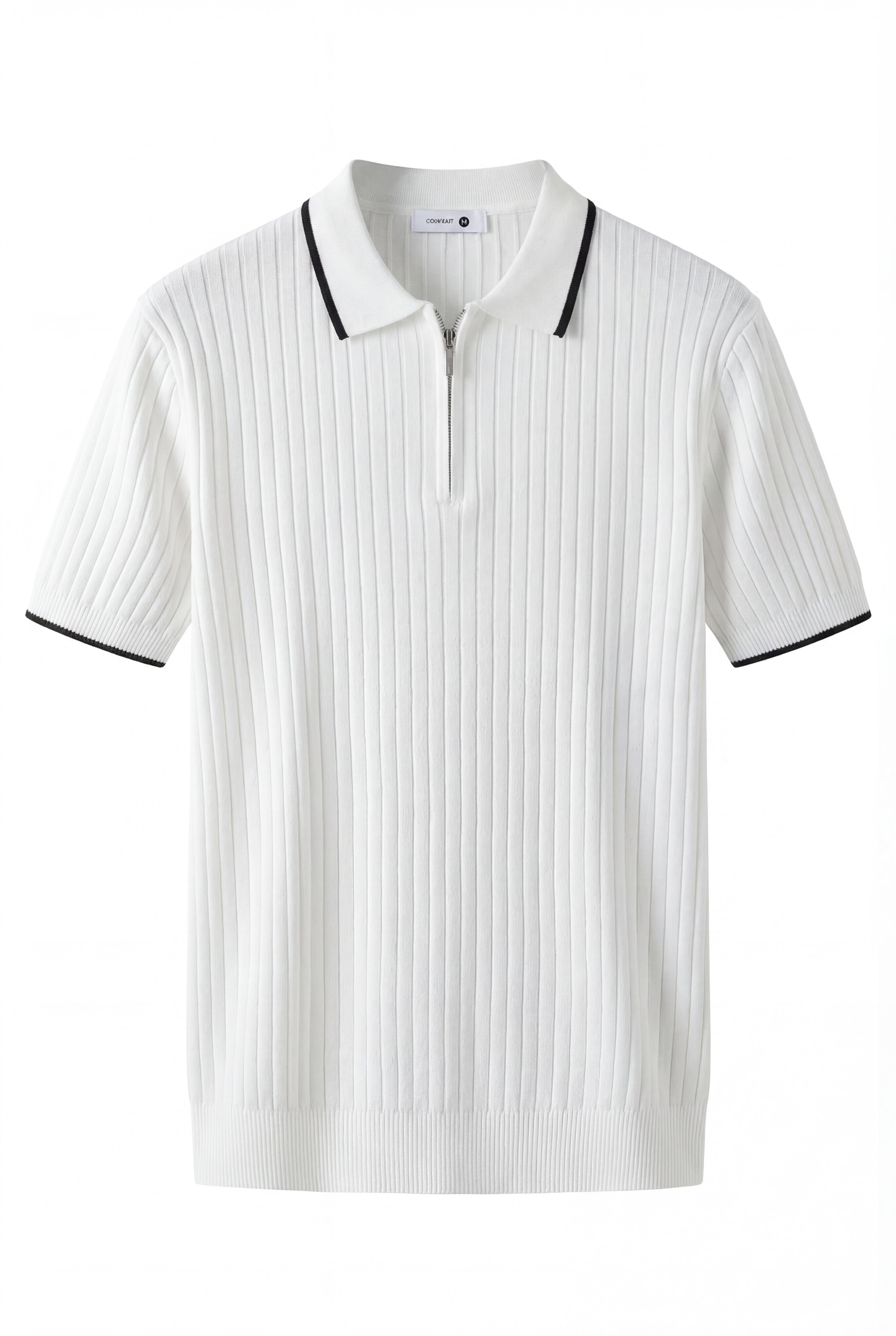 TYVORIN ZIP POLO SHIRT – WHITE