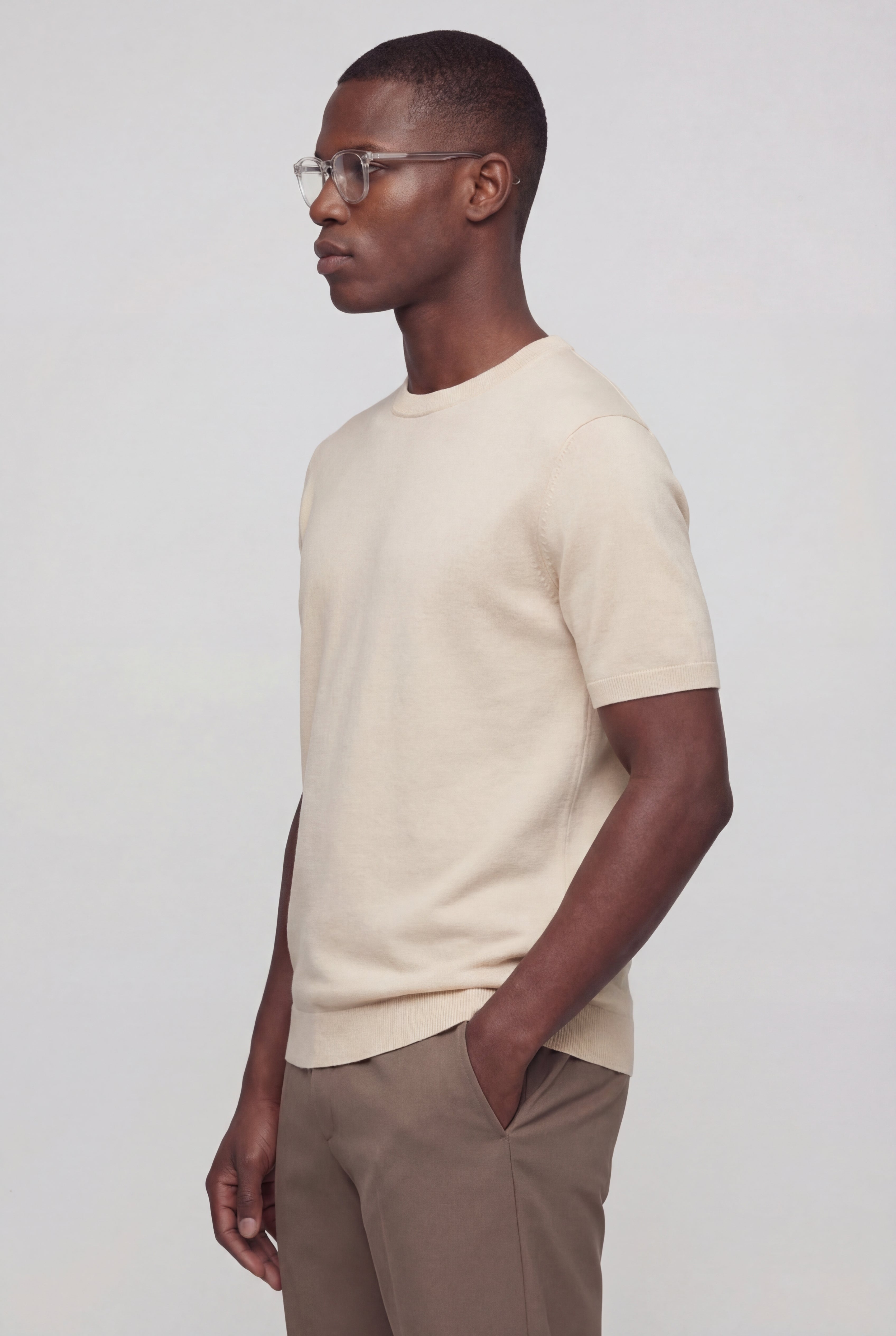 SOLEN KNIT TEE – CREAM WHITE