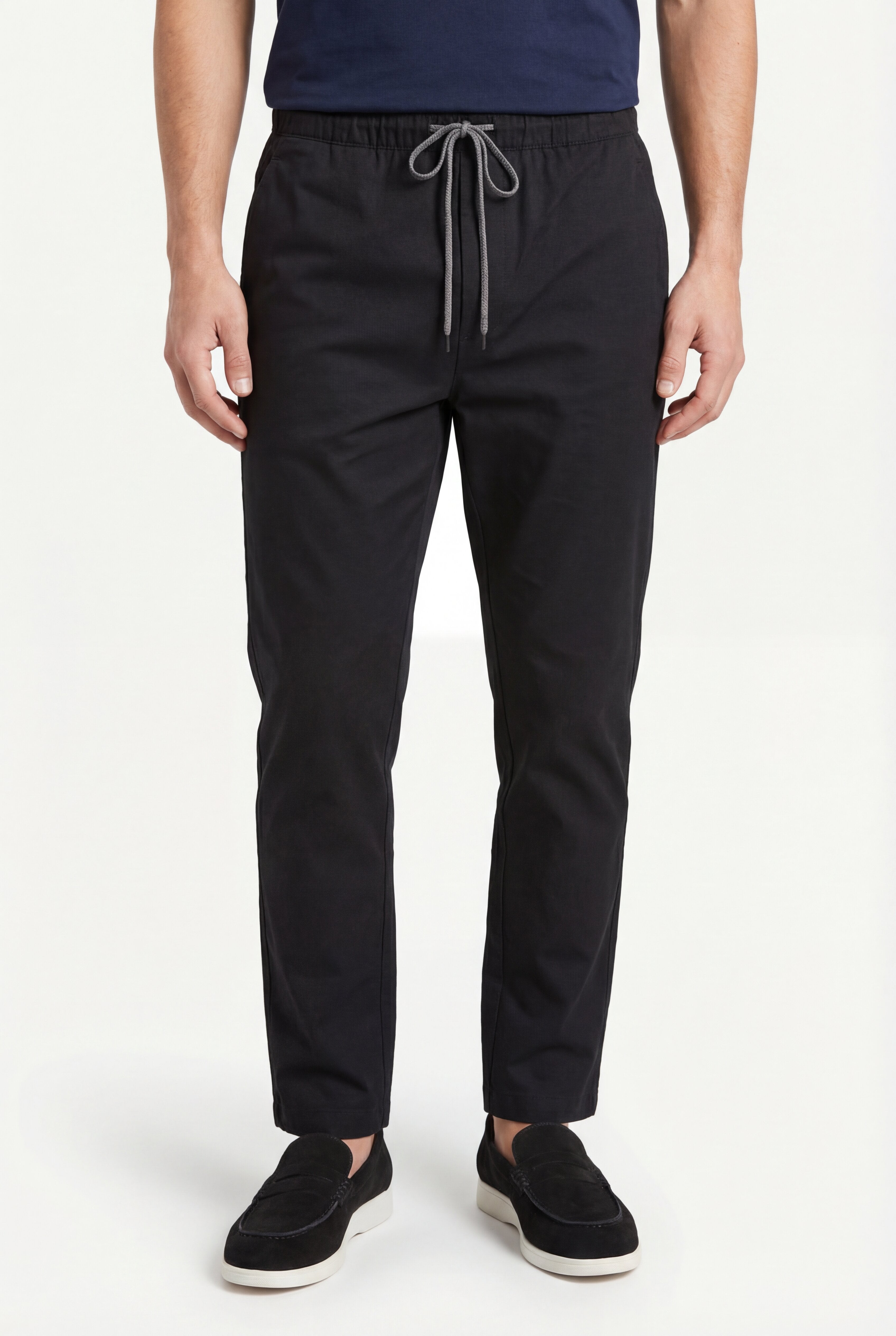 ALVERIO COTTON TROUSERS – BLACK