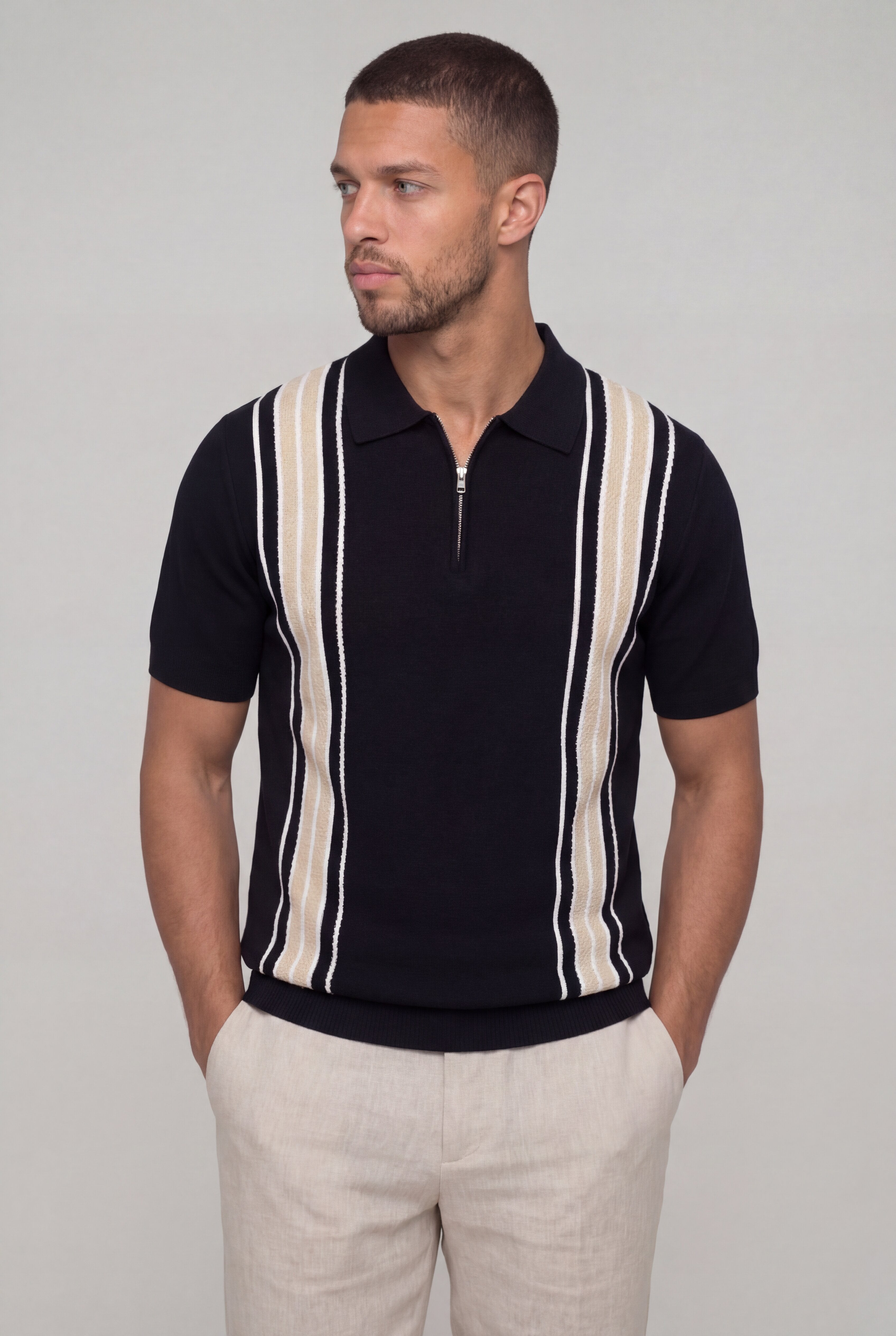 VIREX ZIP POLO – BLACK