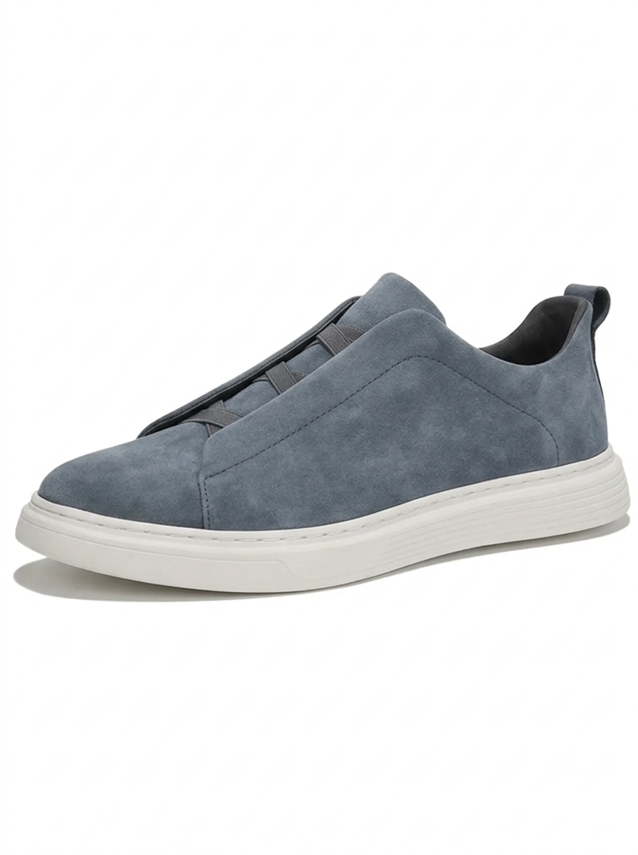 TREVIANO SUEDE SLIP-ON SNEAKERS – GRAY