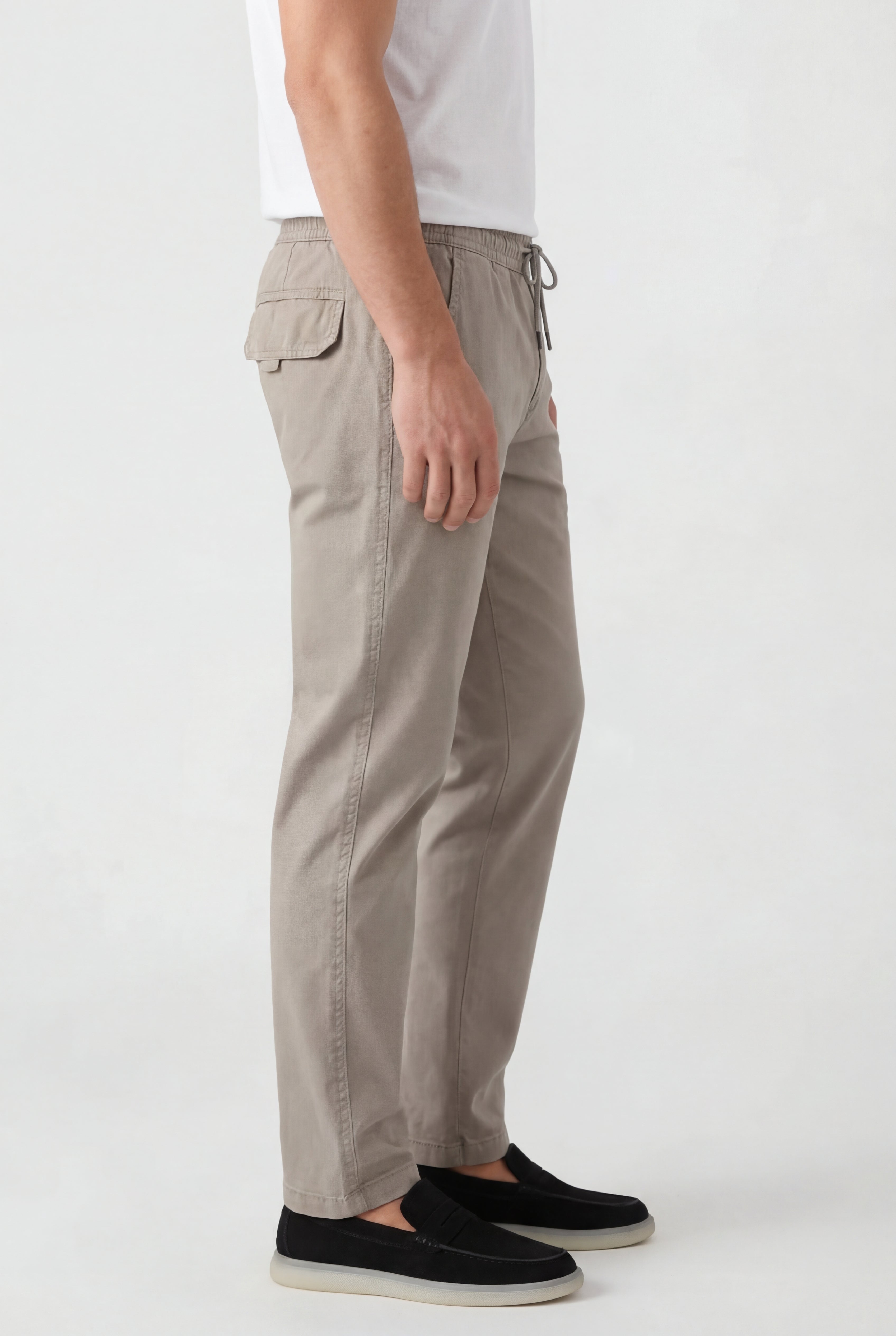 ALVERIO COTTON TROUSERS – STONE