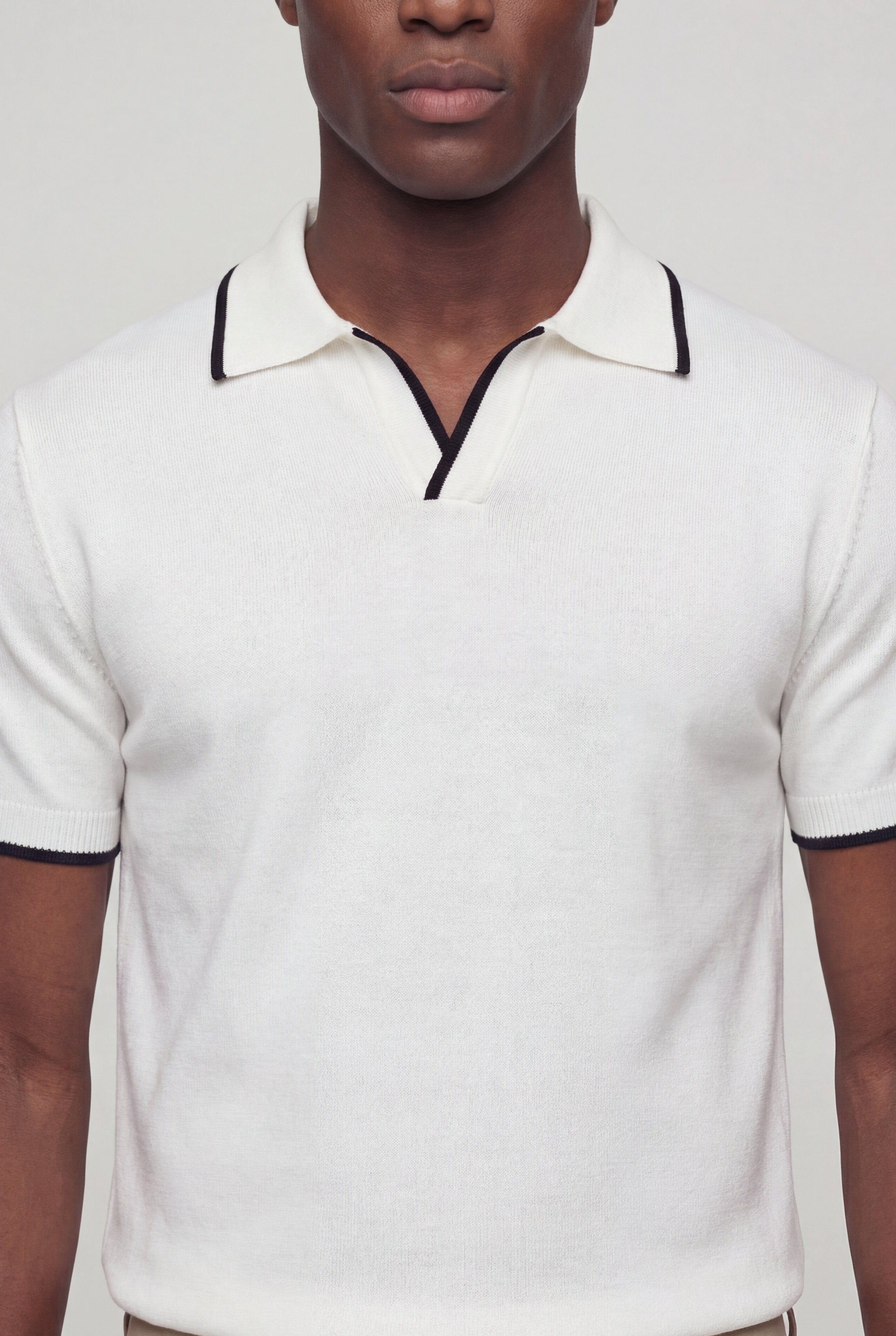 ALVERO CONTRAST TRIM POLO – WHITE