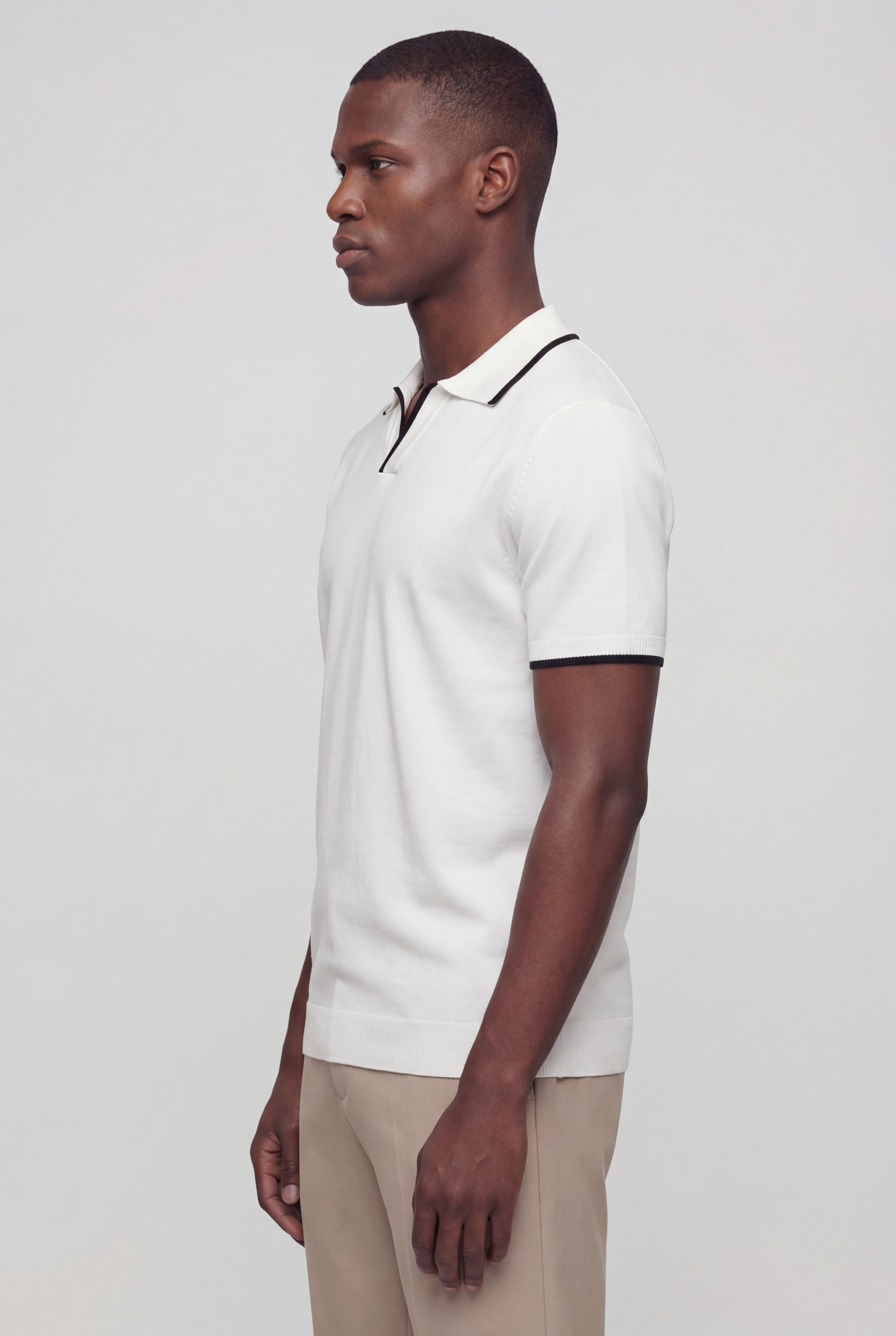 ALVERO CONTRAST TRIM POLO – WHITE