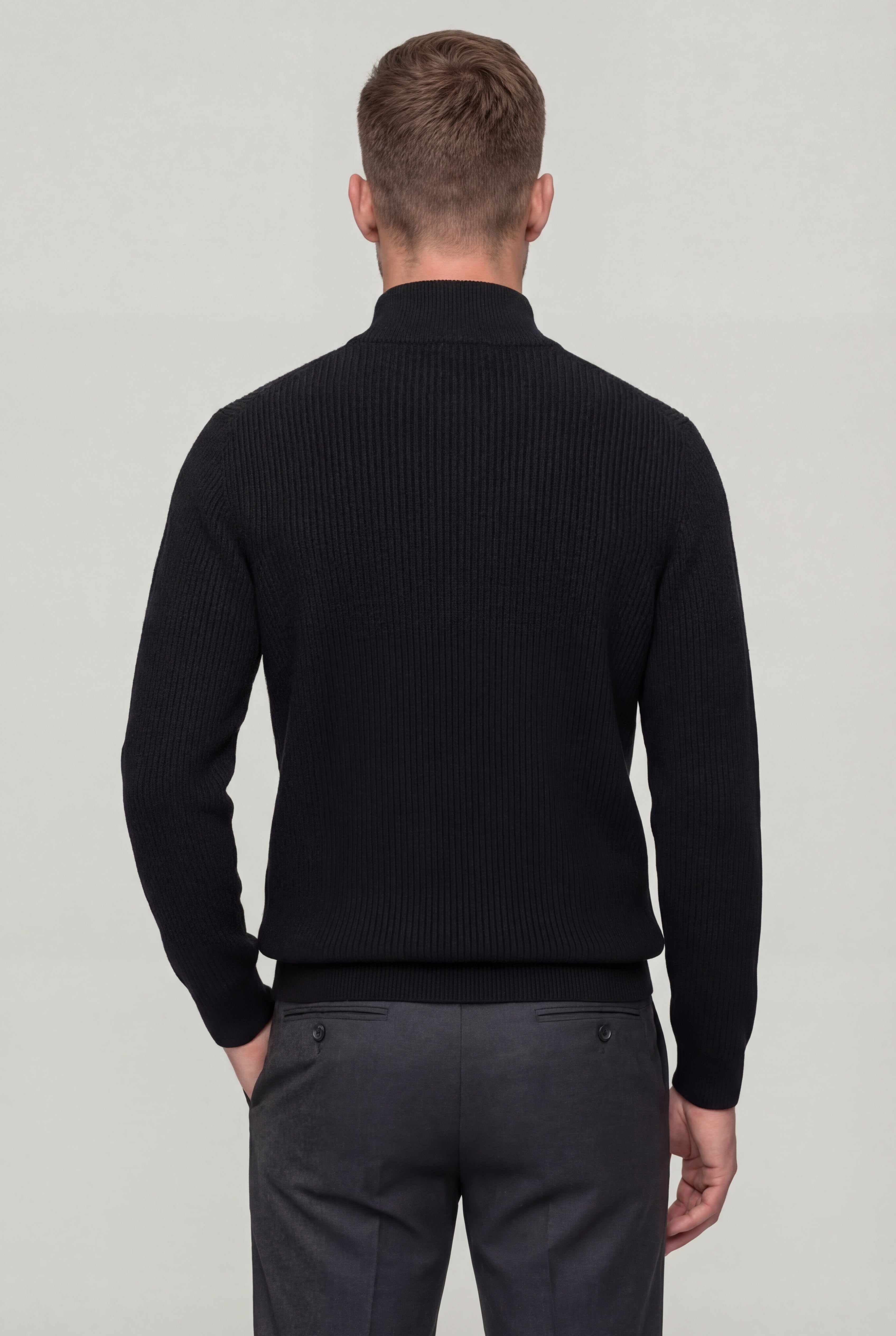 ARDENHOLT QUARTER-ZIP SWEATER – BLACK