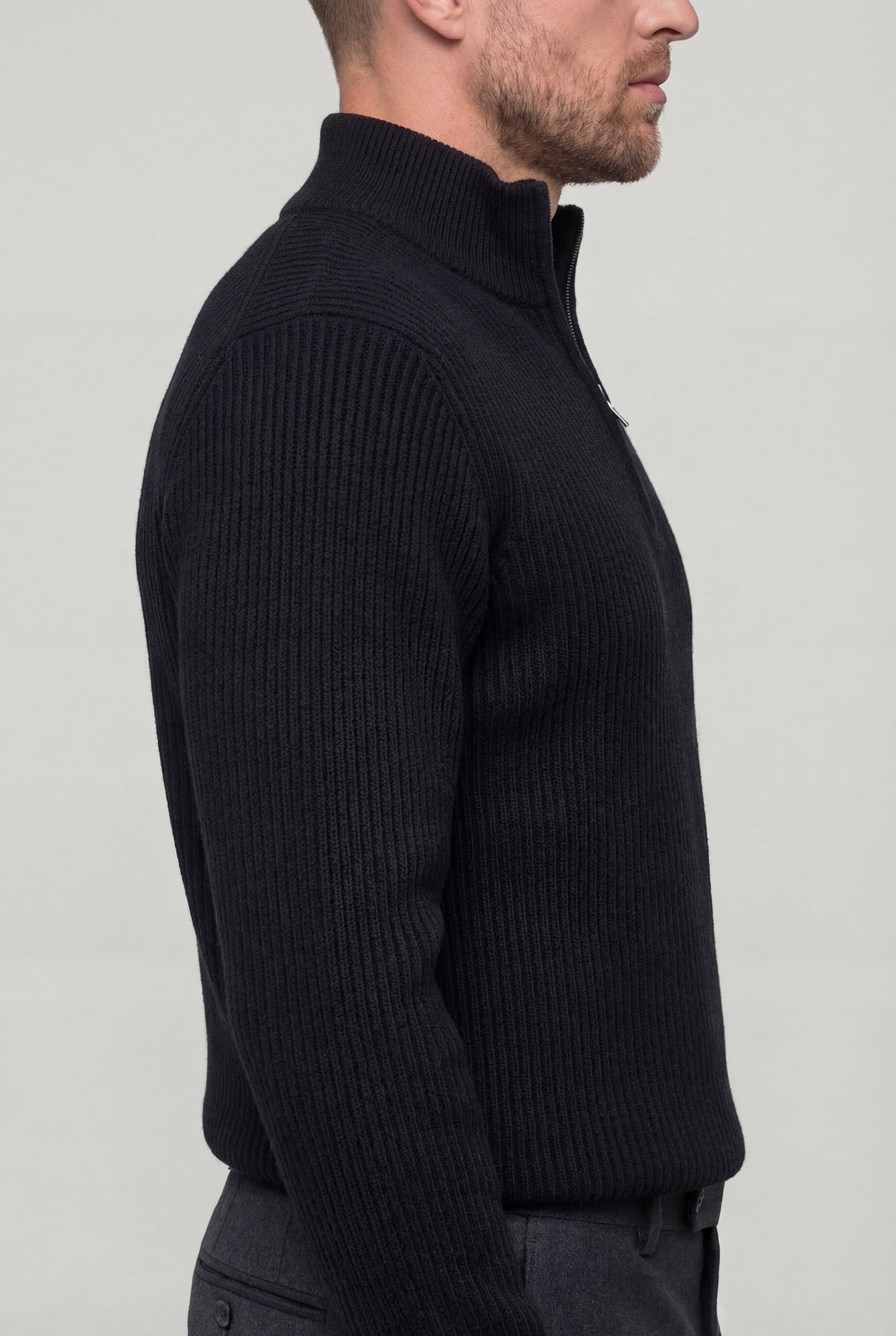 ARDENHOLT QUARTER-ZIP SWEATER – BLACK