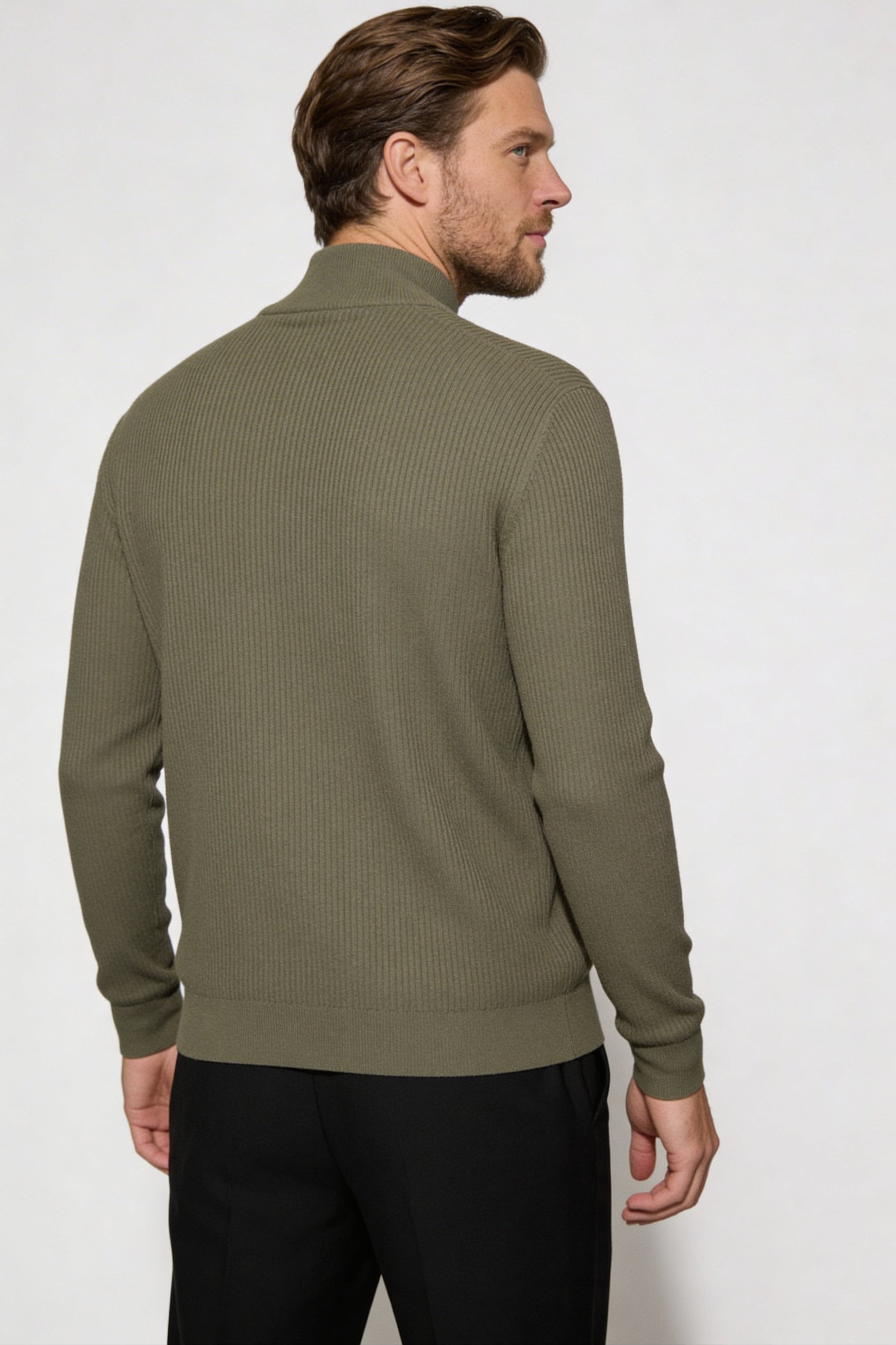 ARDENHOLT QUARTER-ZIP SWEATER – GREEN