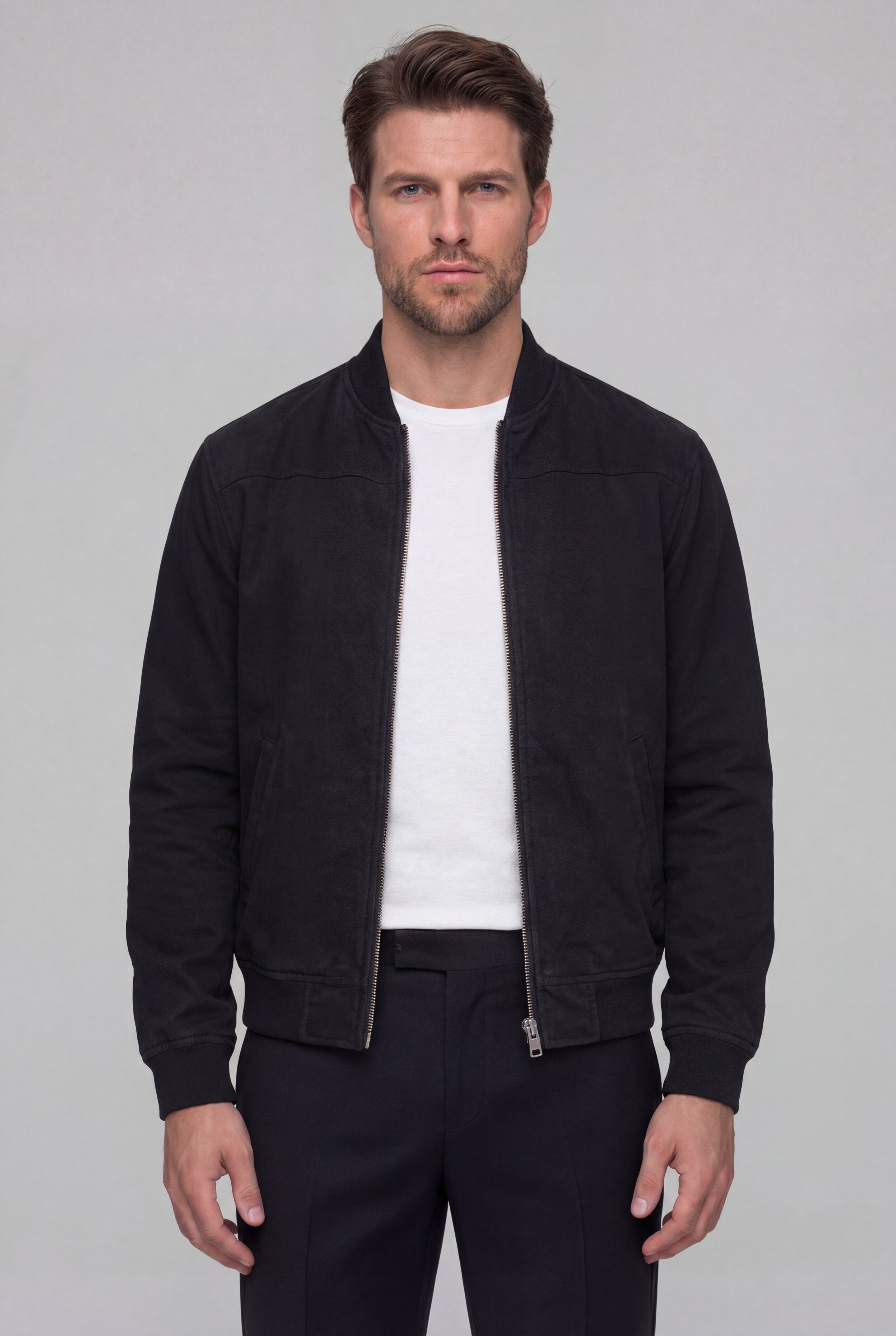 ARVANE SUEDE BOMBER JACKET – BLACK