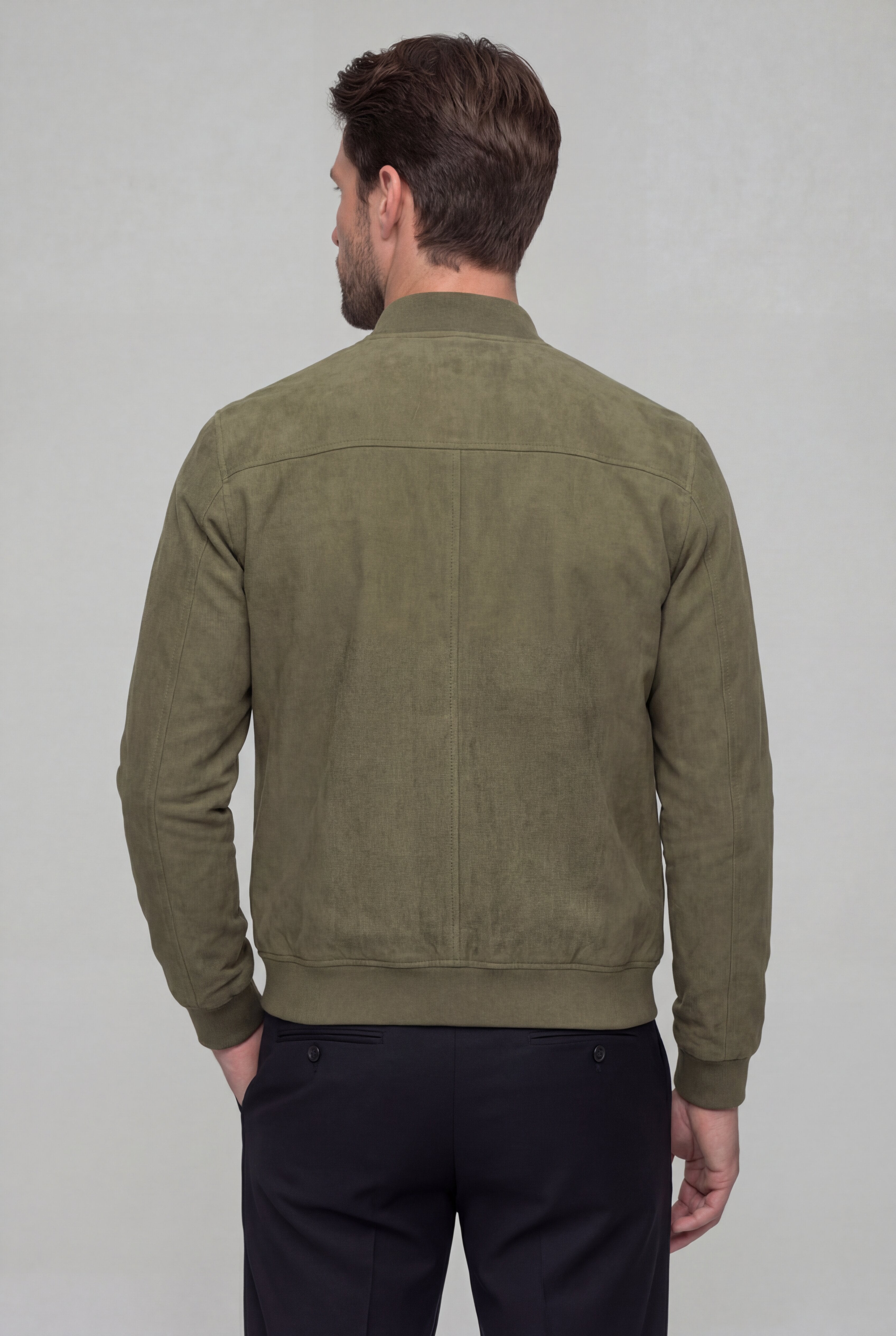 ARVANE SUEDE BOMBER JACKET – GREEN