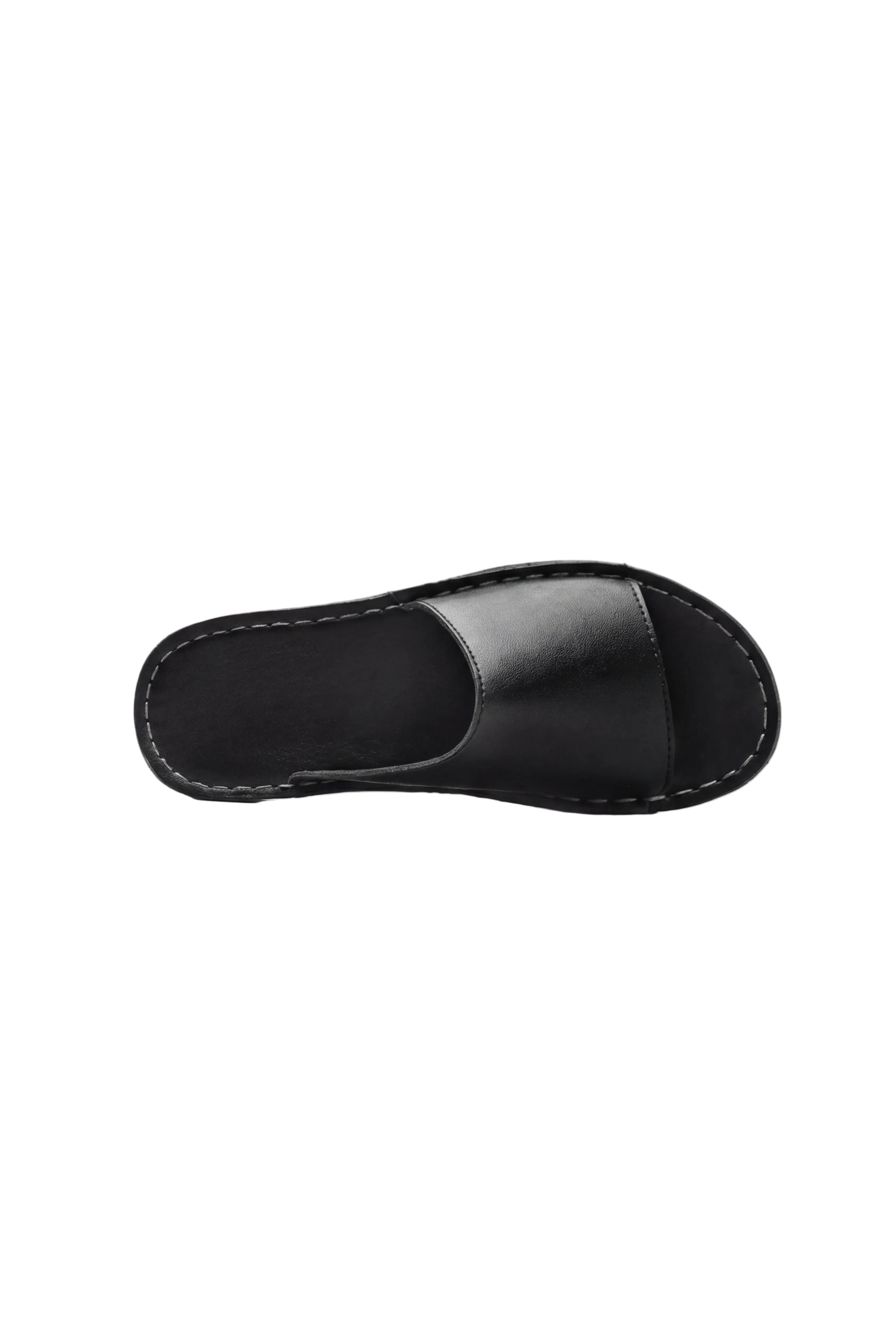 ARVELO LEATHER SLIDE SANDALS – BLACK