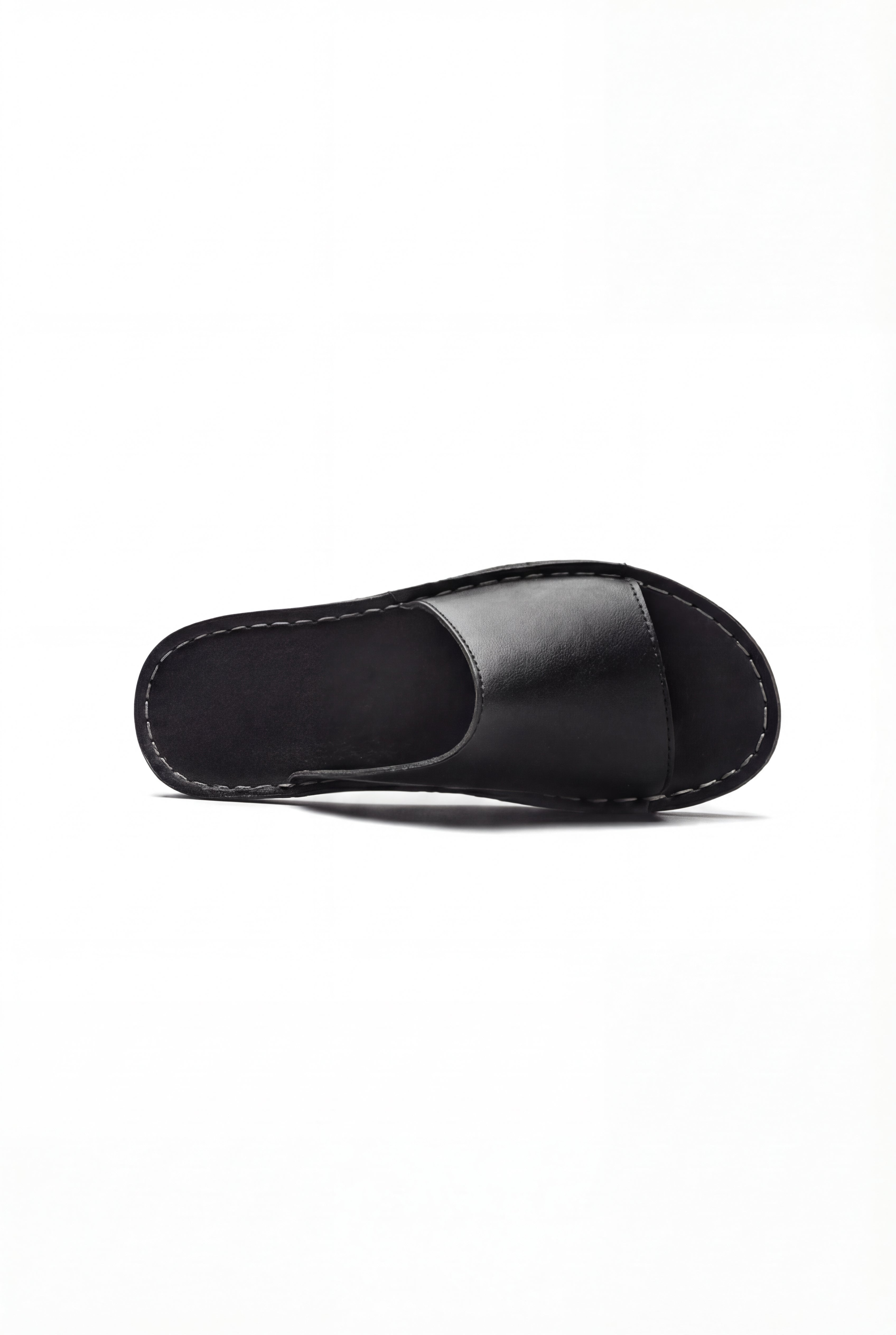 ARVELO LEATHER SLIDE SANDALS – BLACK