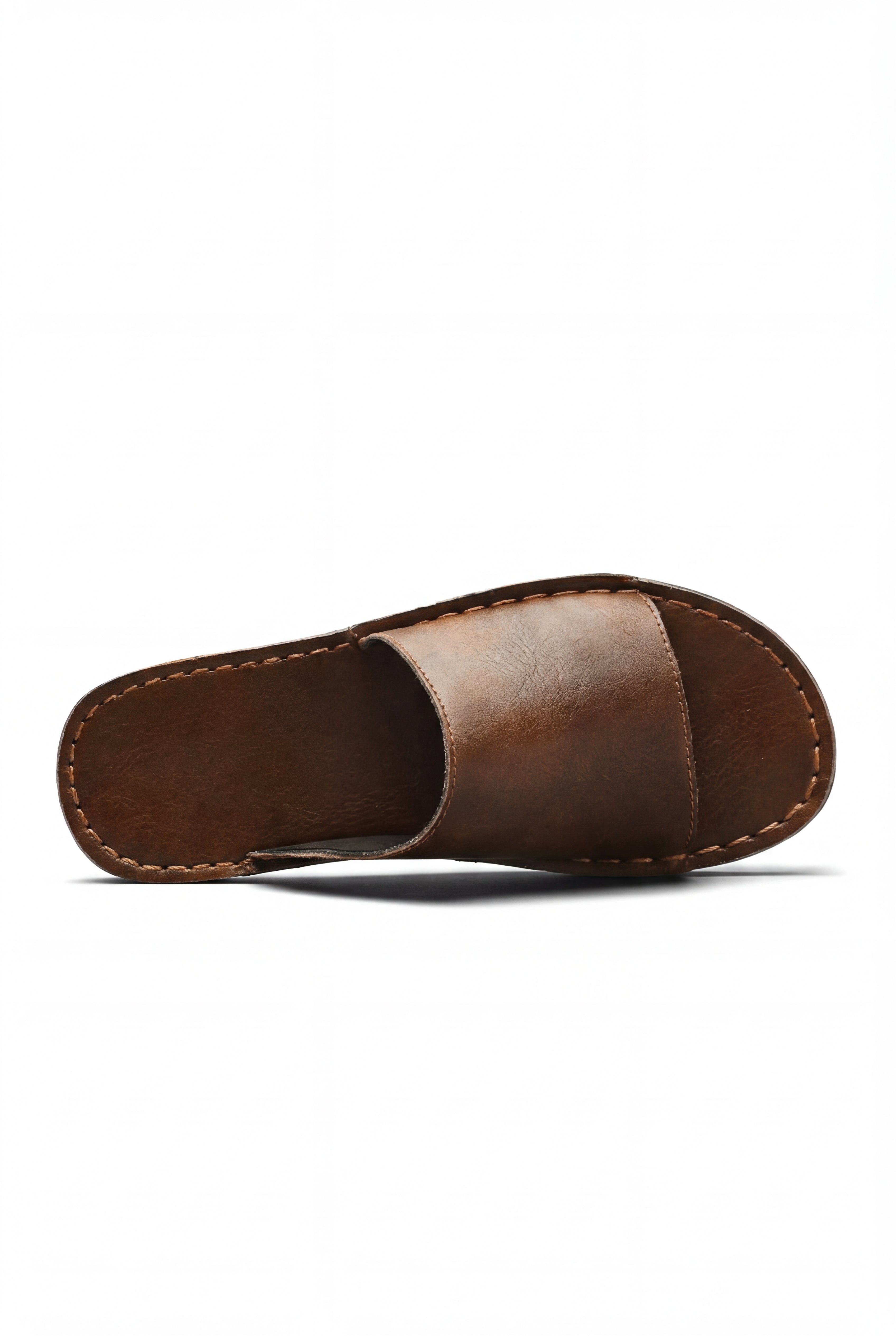 ARVELO LEATHER SLIDE SANDALS – BROWN
