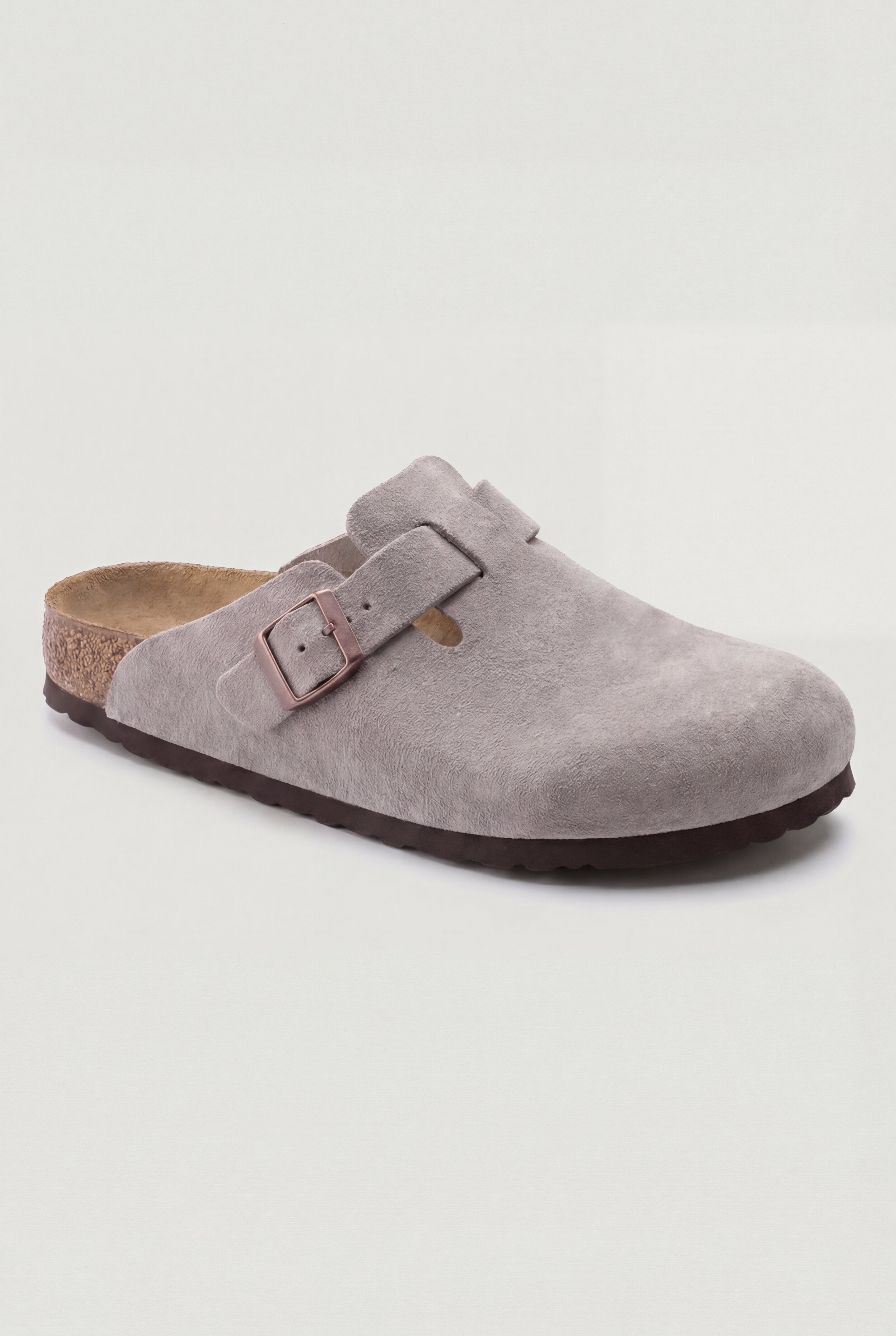 ARVENZO SUEDE CLOG SANDALS – GRAY