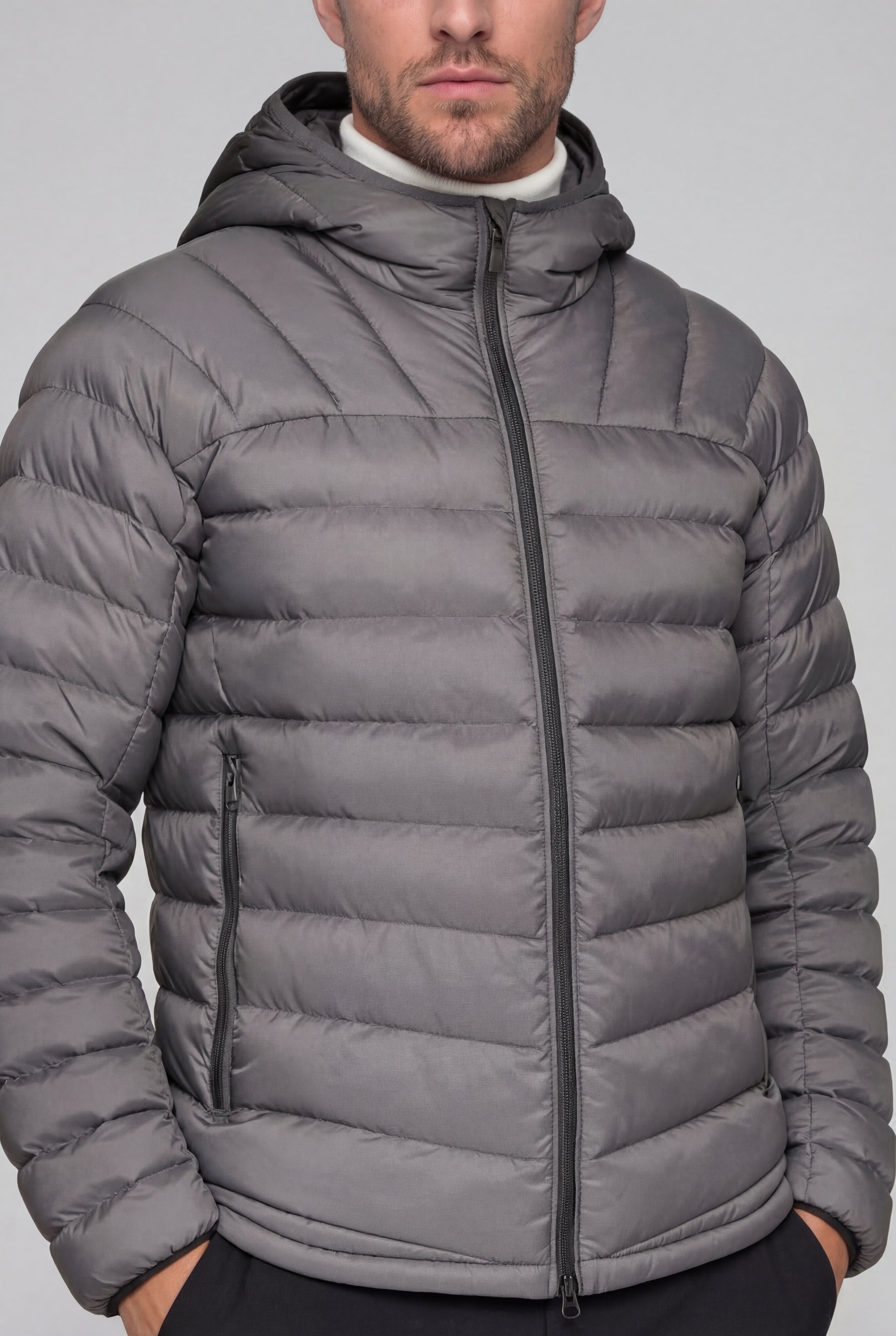 AUREX LIGHTWEIGHT PUFFER JACKET – GRAY