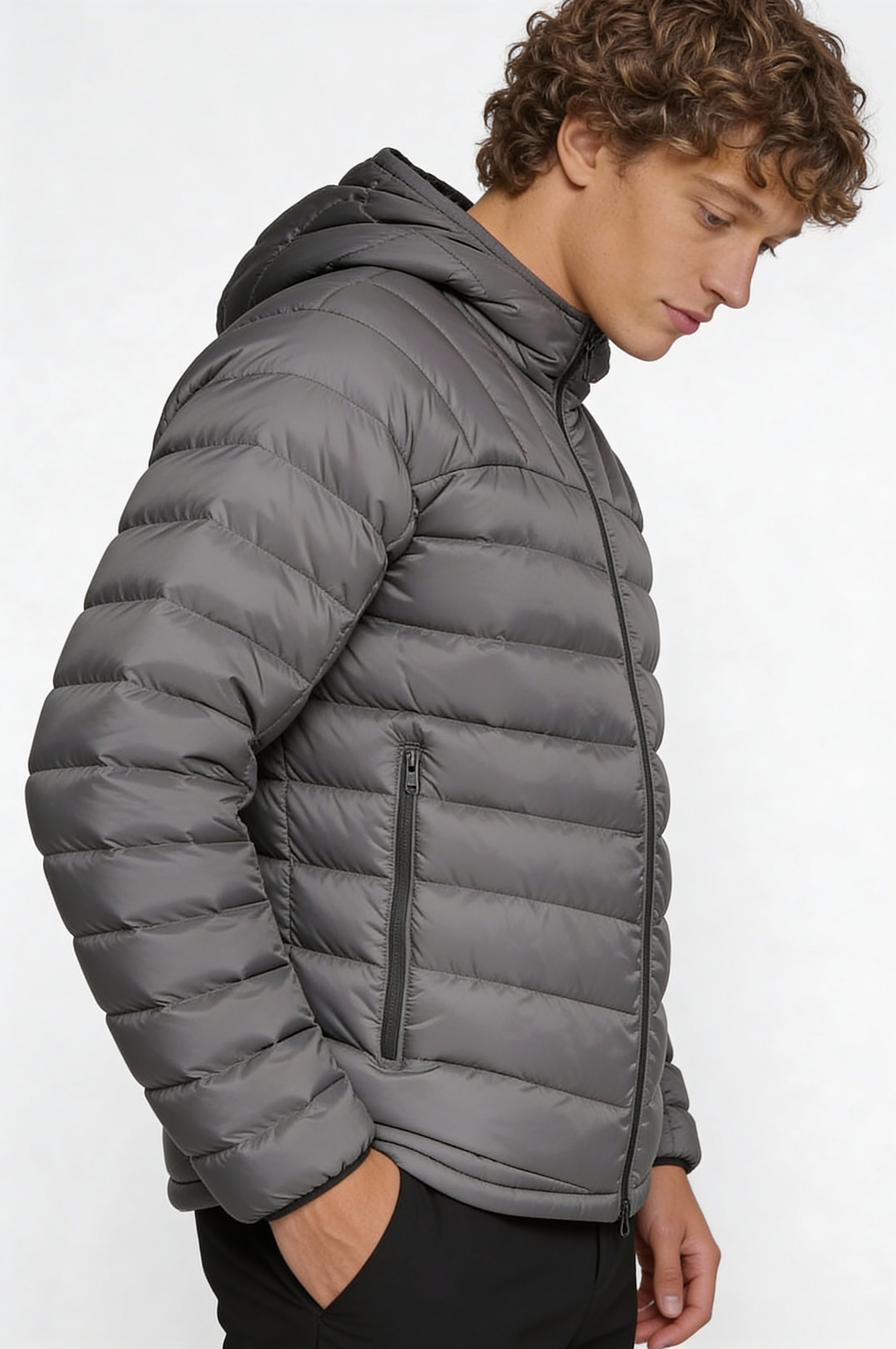 AUREX LIGHTWEIGHT PUFFER JACKET – GRAY