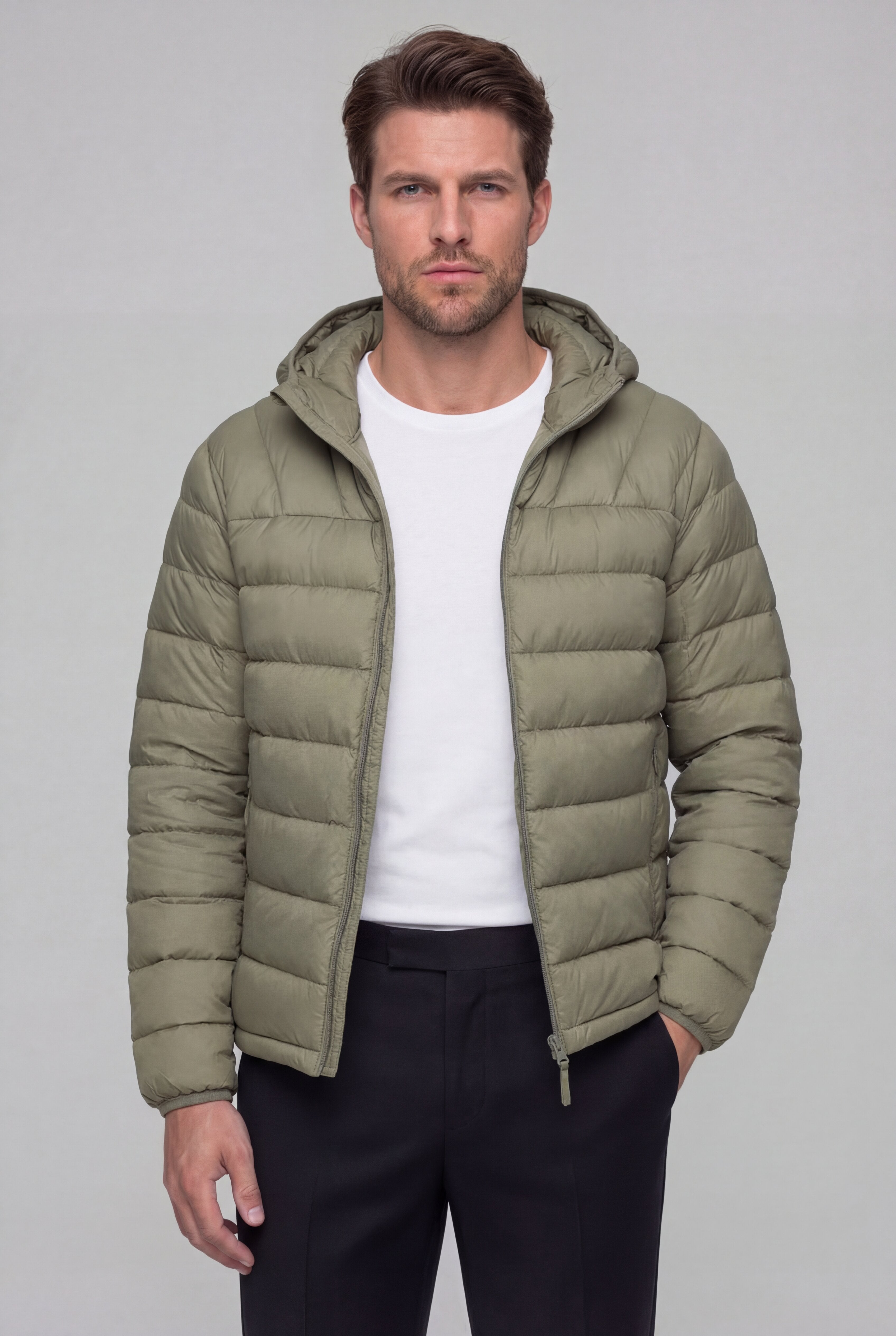 AUREX LIGHTWEIGHT PUFFER JACKET – OLIVE