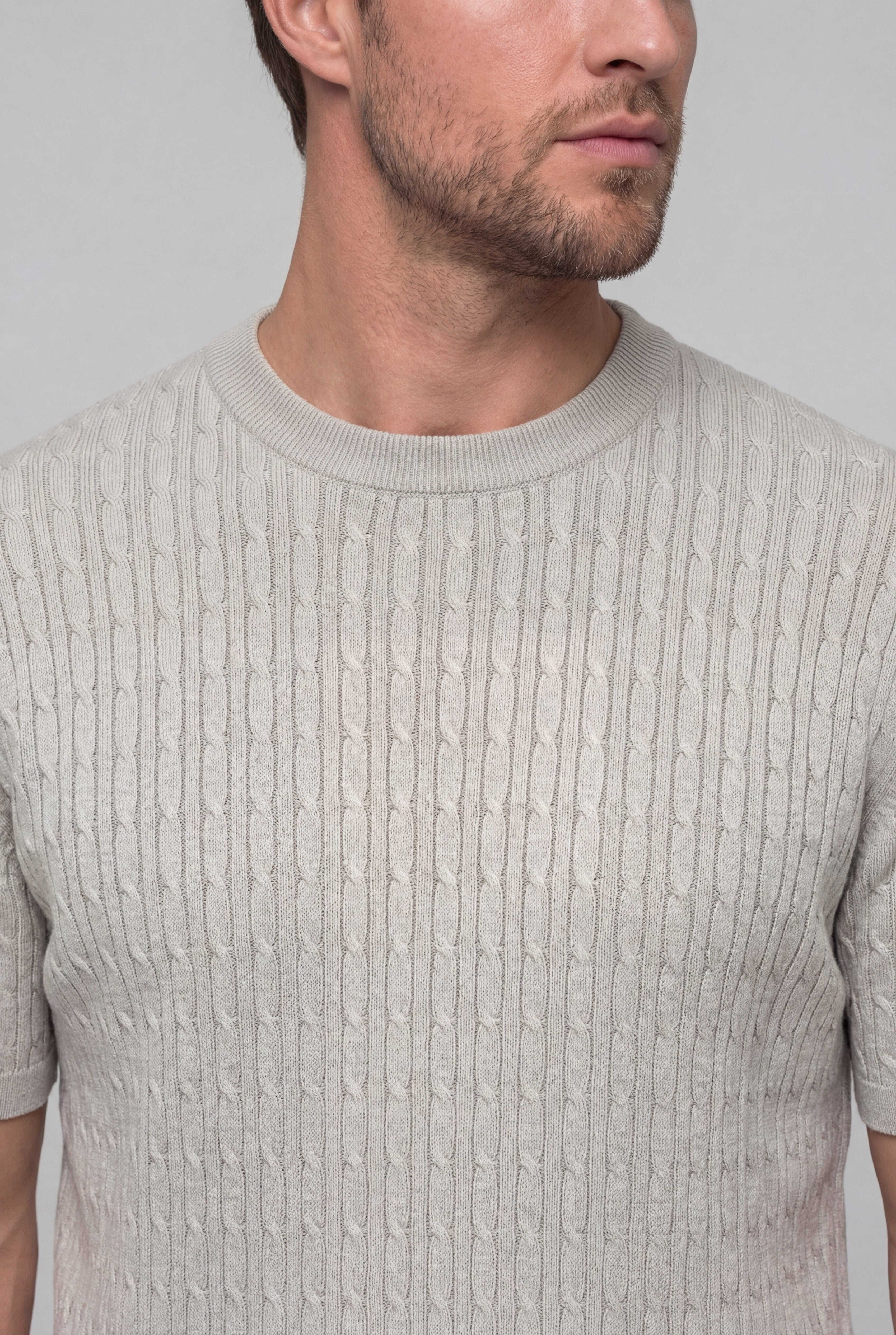 AUSREN TEXTURED KNIT T-SHIRT – KHAKI