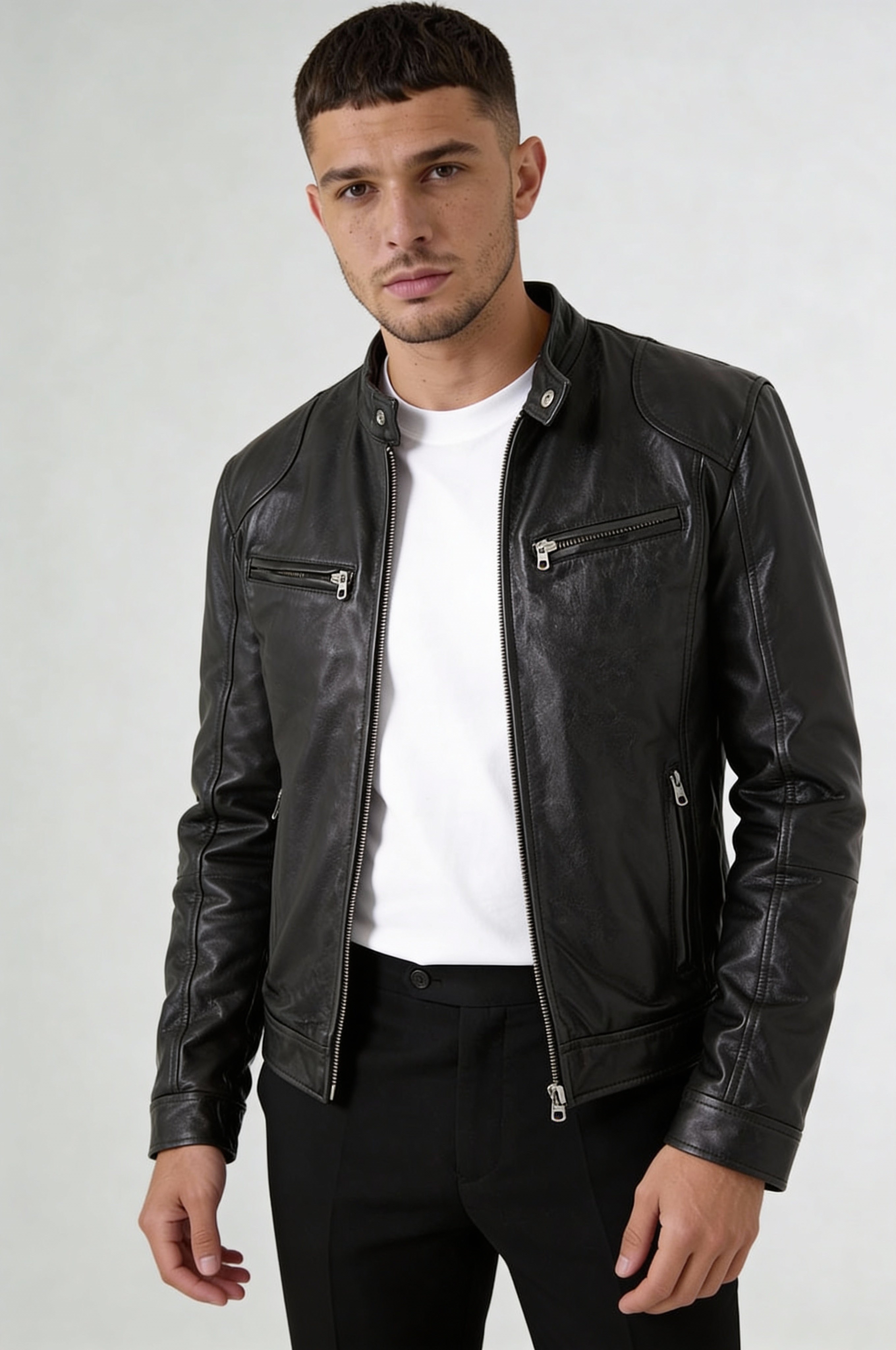 AVIRO LEATHER JACKET – BLACK