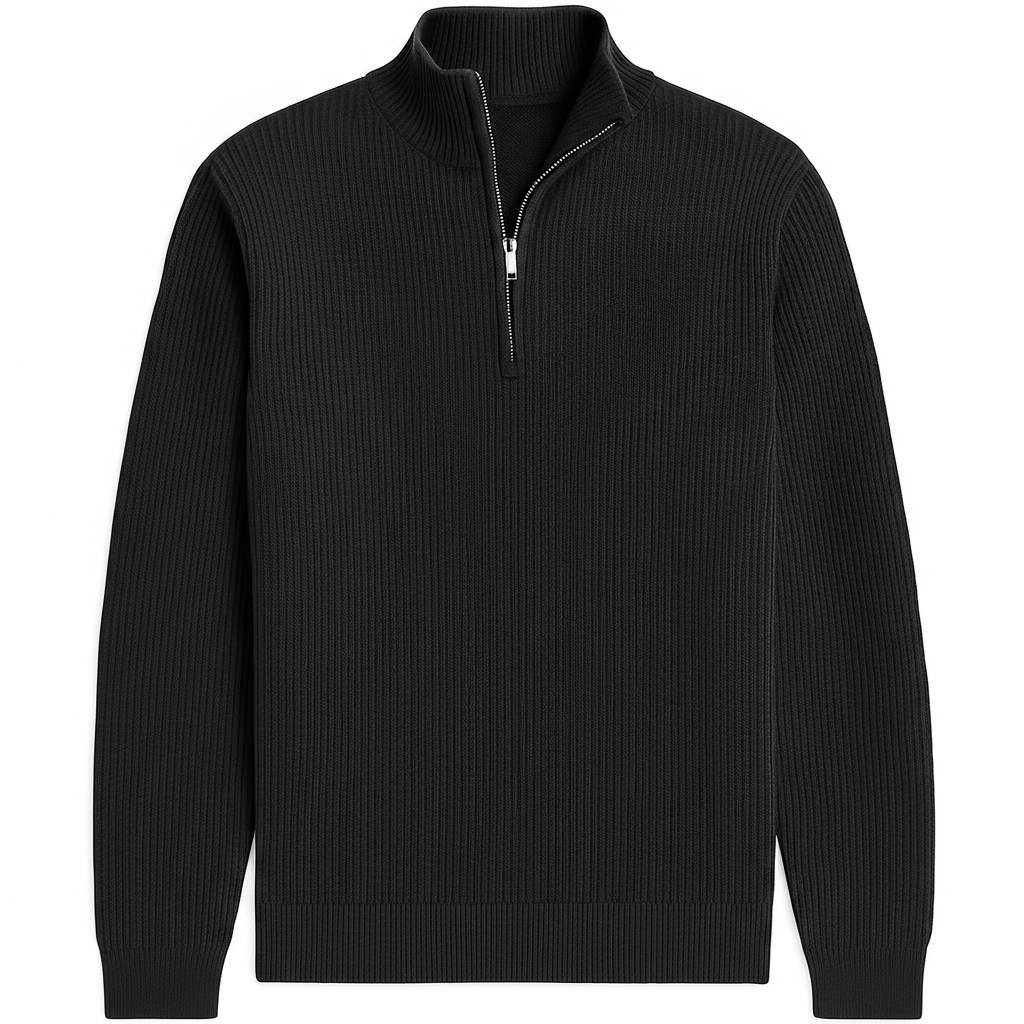 ARDENHOLT QUARTER-ZIP SWEATER – BLACK