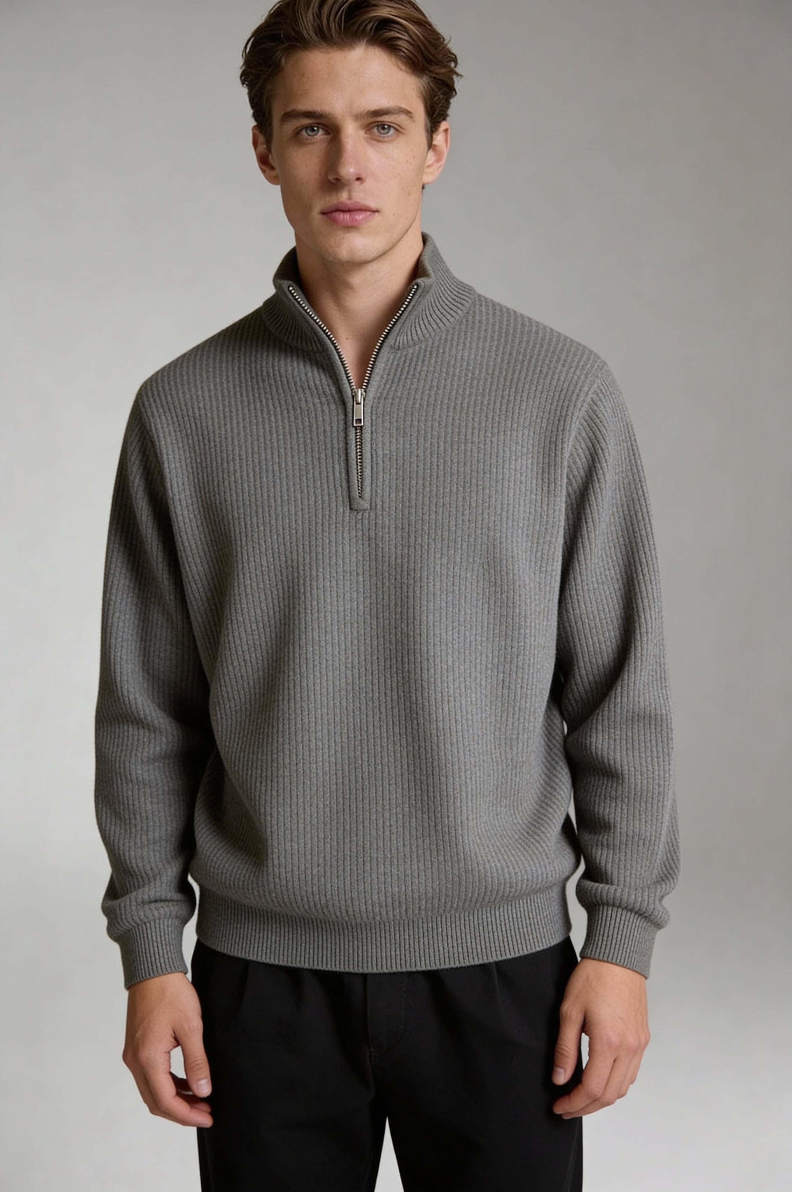 Ardenholt Quarter-Zip Sweater – Gray