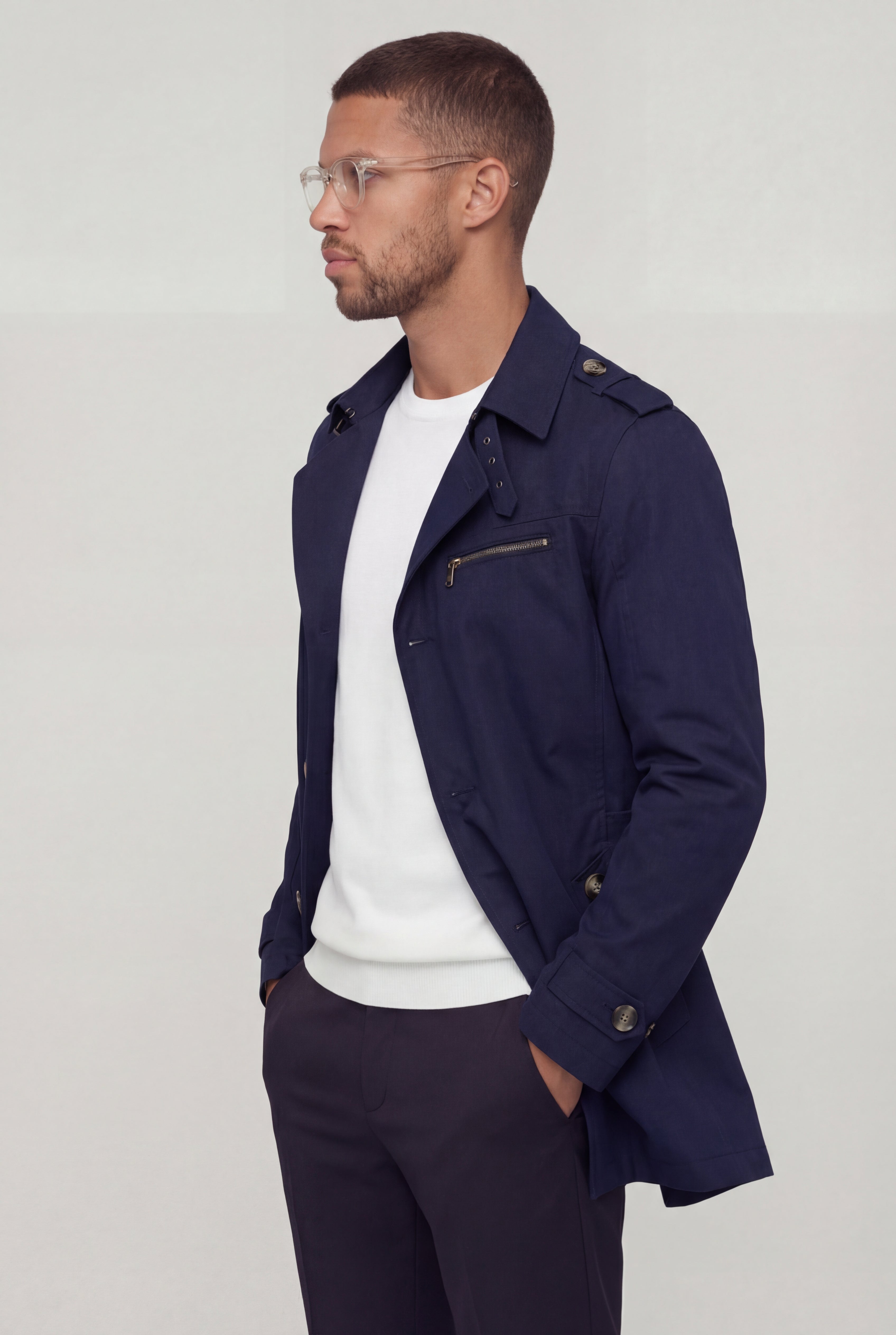 BELMONT TRENCH COAT – NAVY