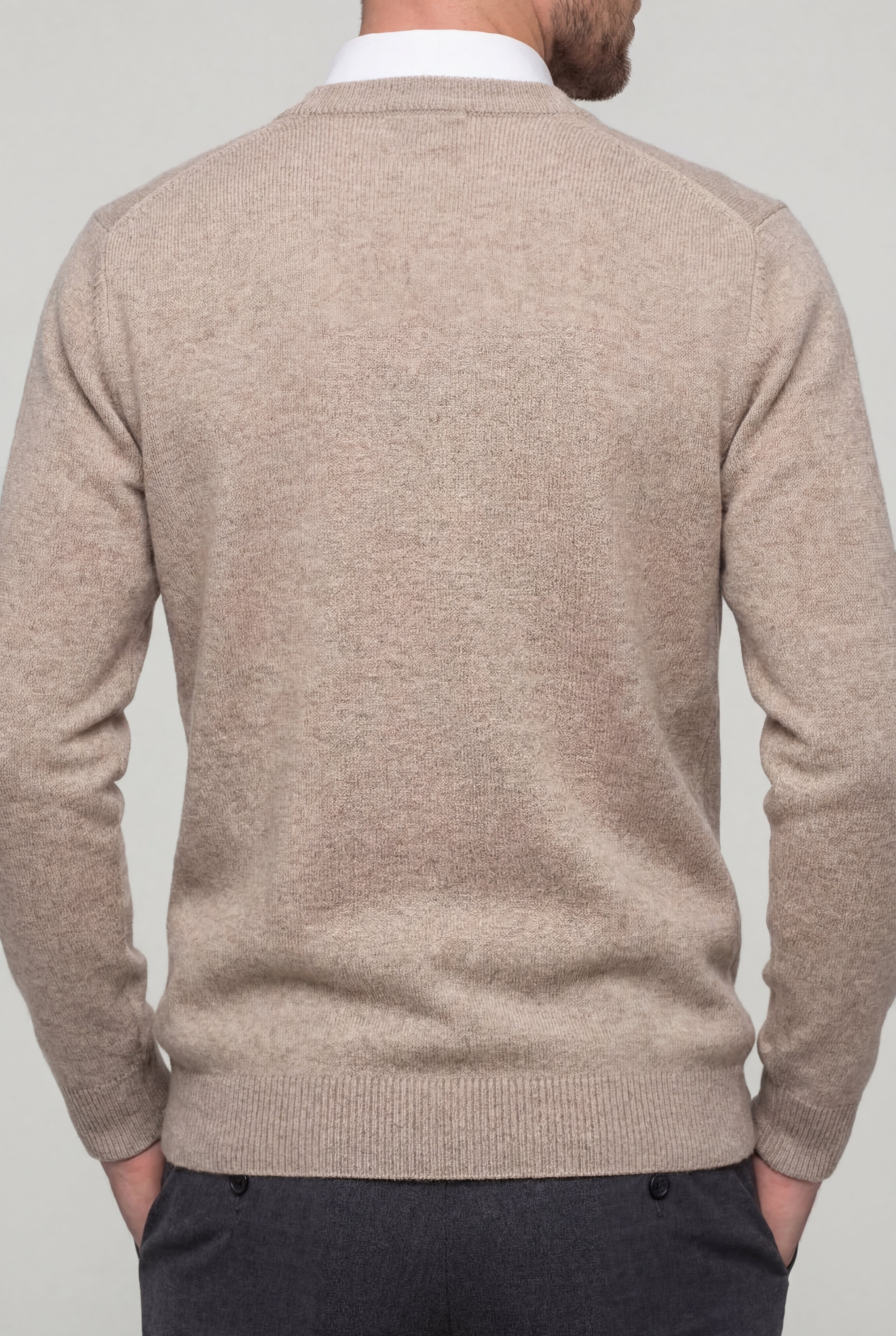 CALDREN WOOL V-NECK SWEATER – BEIGE