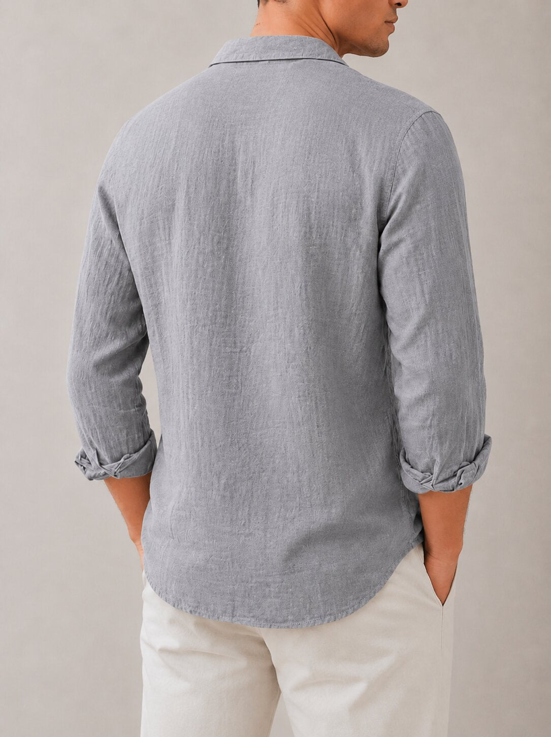 CALVIRO LINEN SHIRT – GRAY