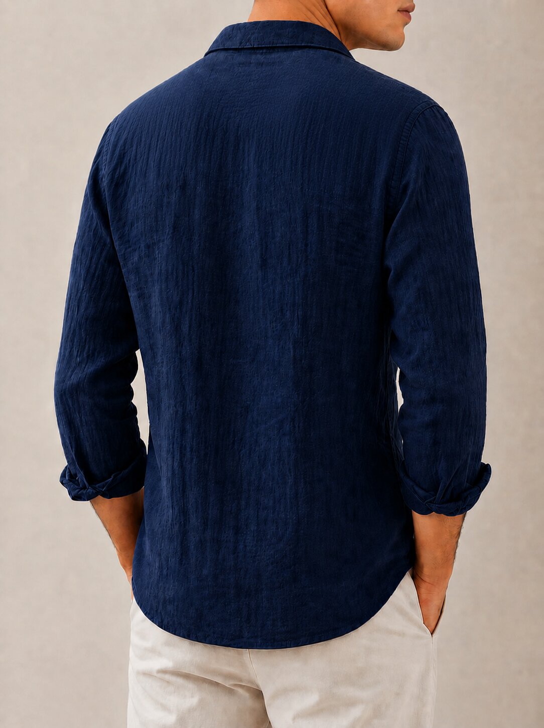 CALVIRO LINEN SHIRT – NAVY