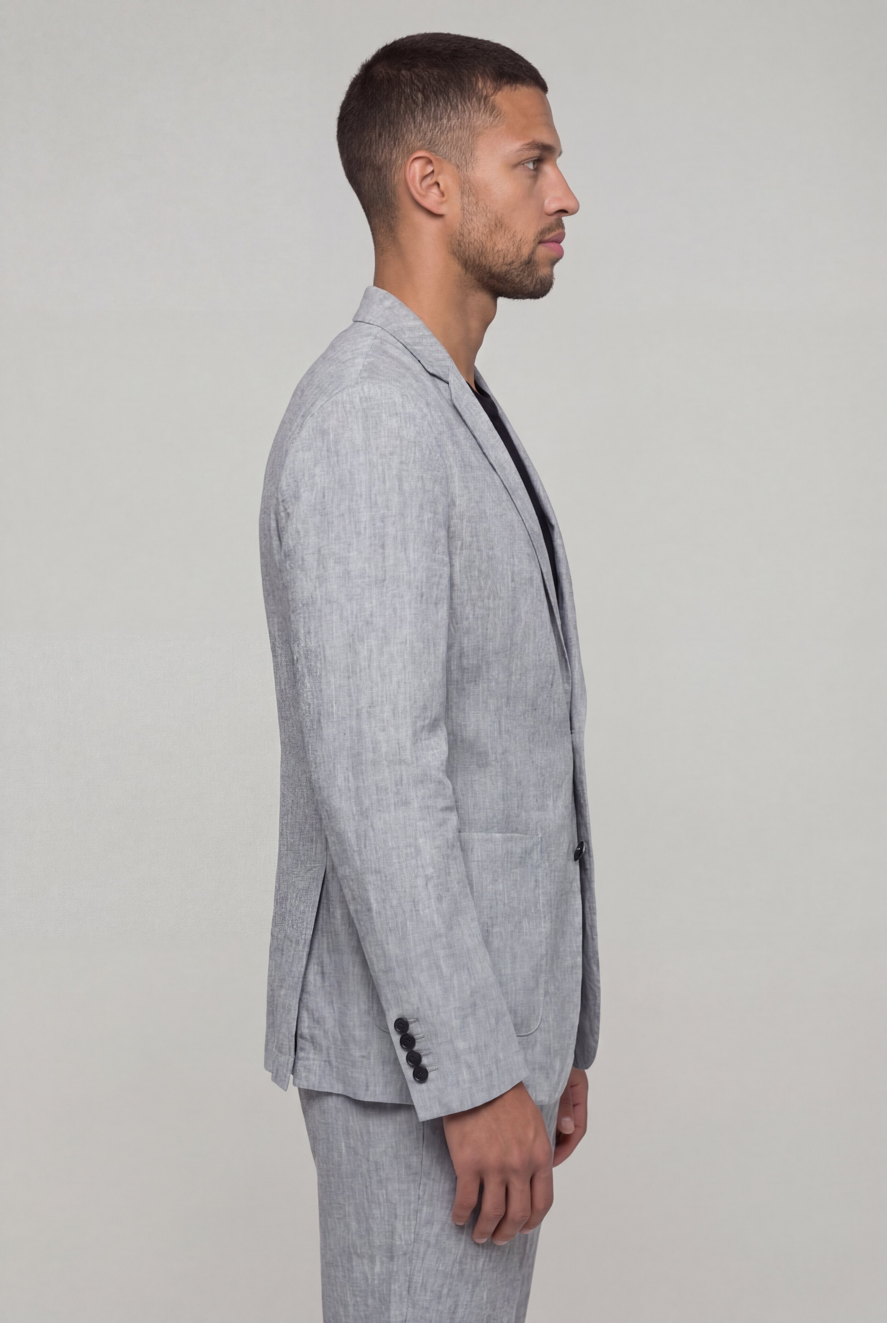 COLEQ LINEN SUIT SET – GRAY
