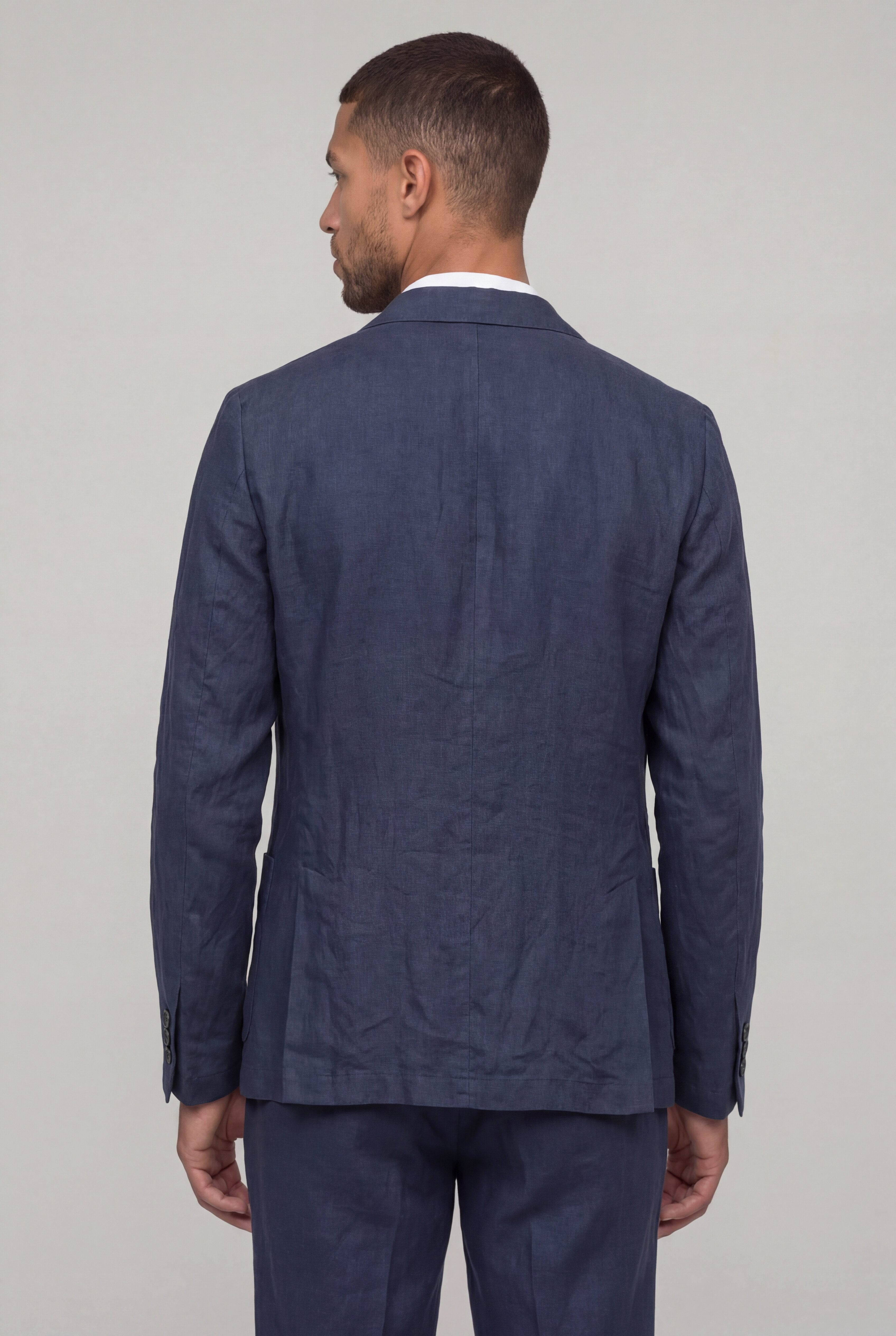COLEQ LINEN SUIT SET – NAVY