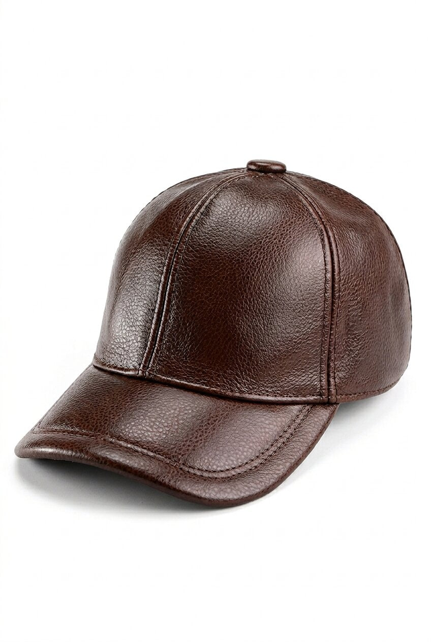 CORVEXA LEATHER BASEBALL CAP – BROWN