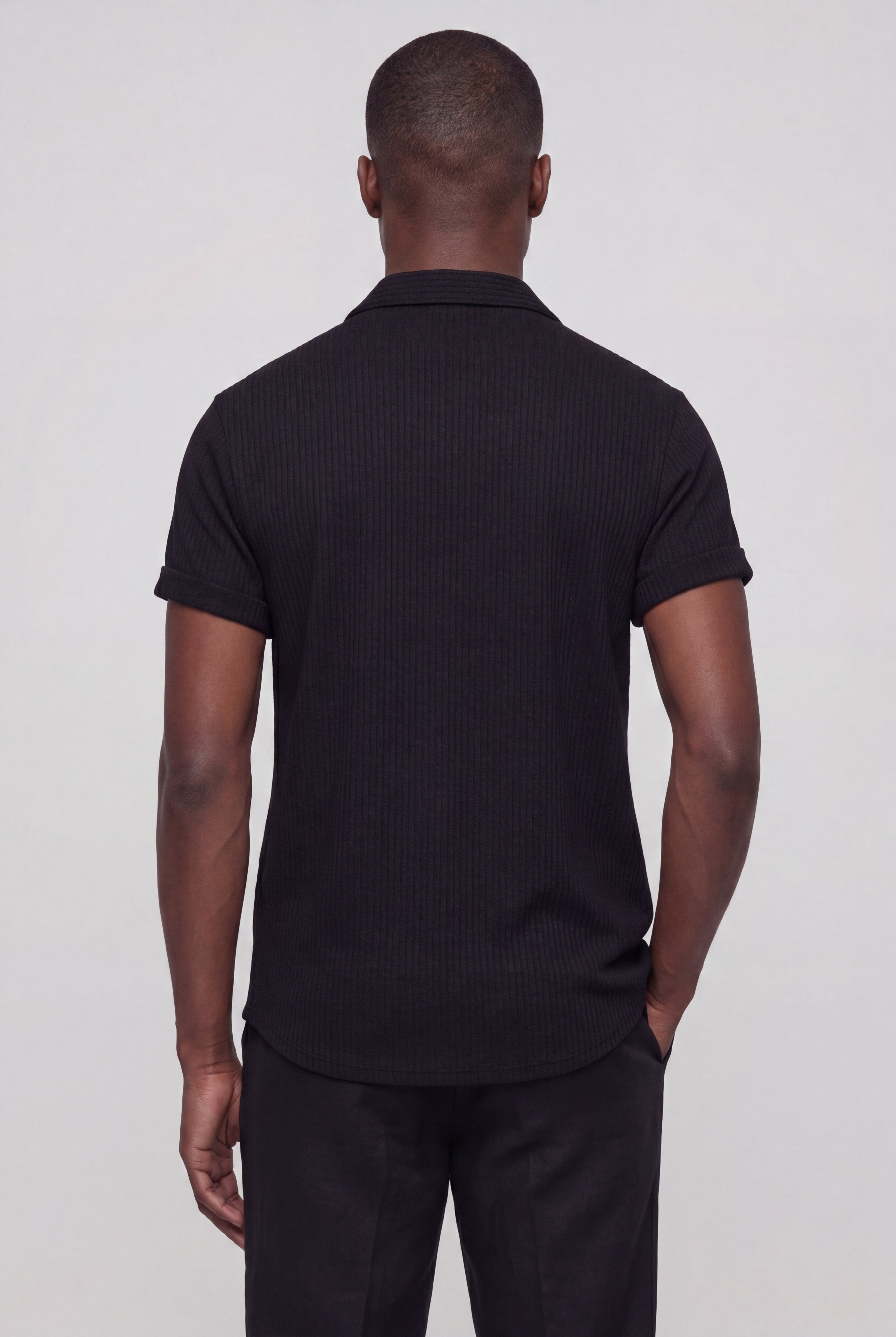 CYNTARO TEXTURED SHIRT – BLACK