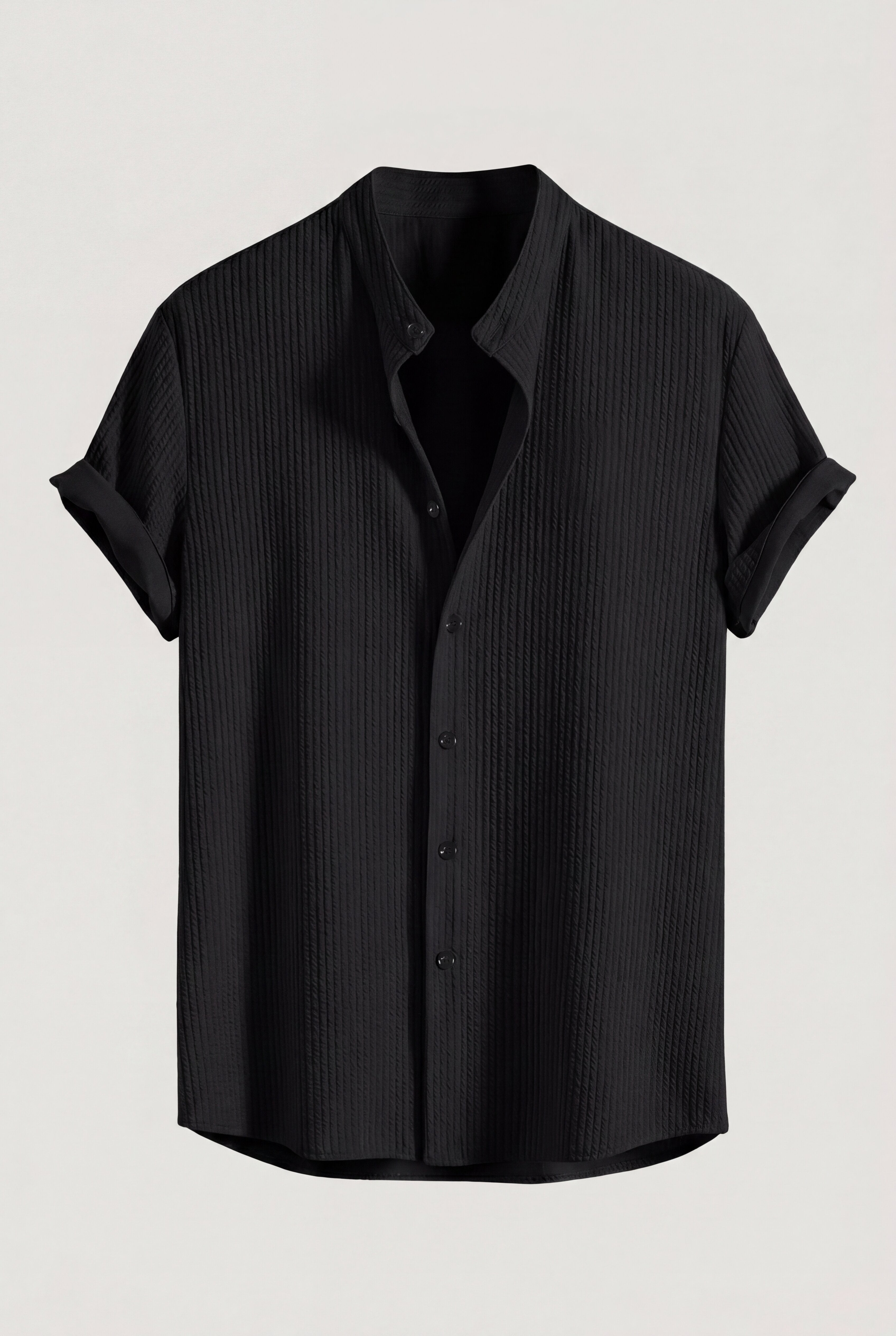 CYNTARO TEXTURED SHIRT – BLACK