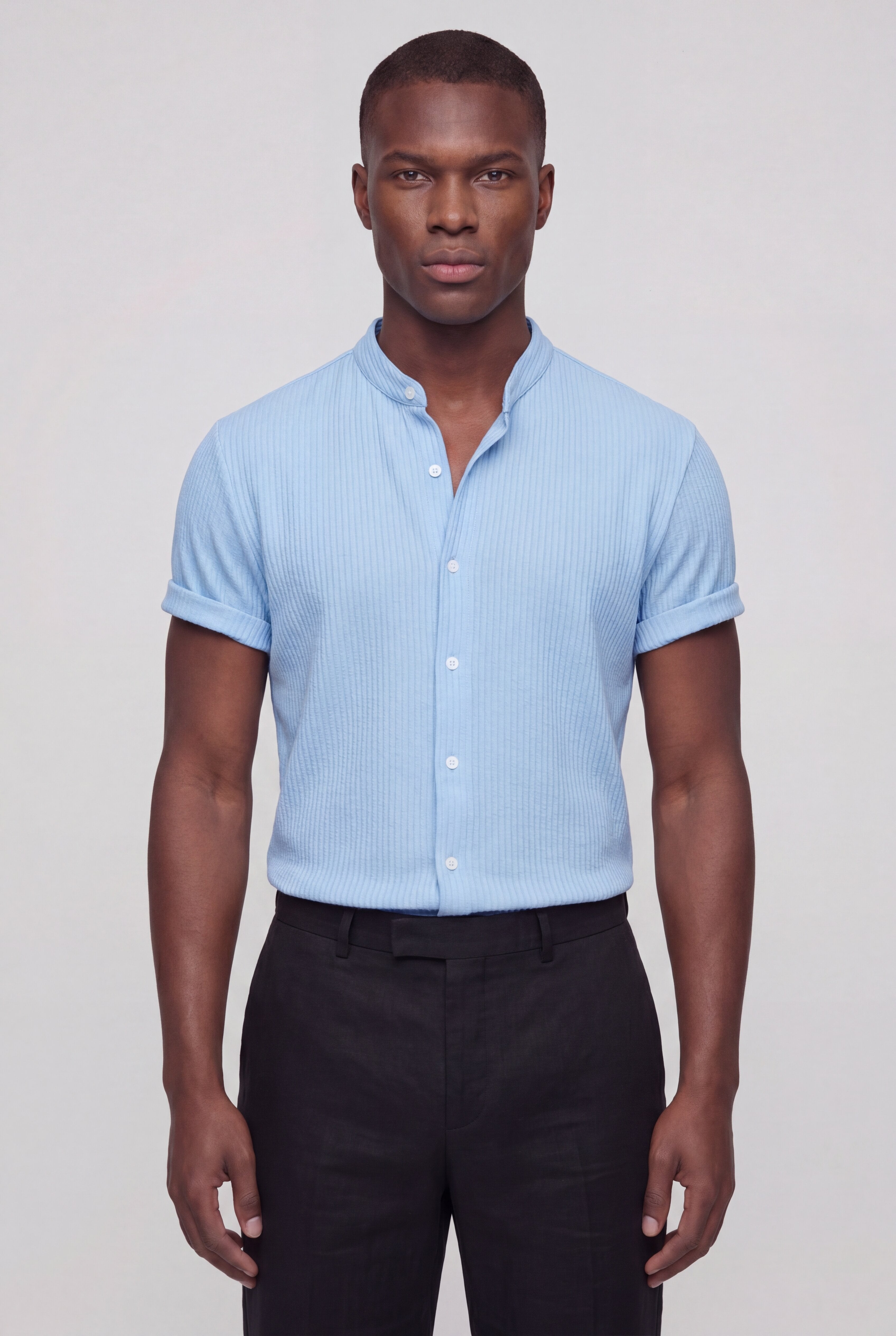 CYNTARO TEXTURED SHIRT – BLUE