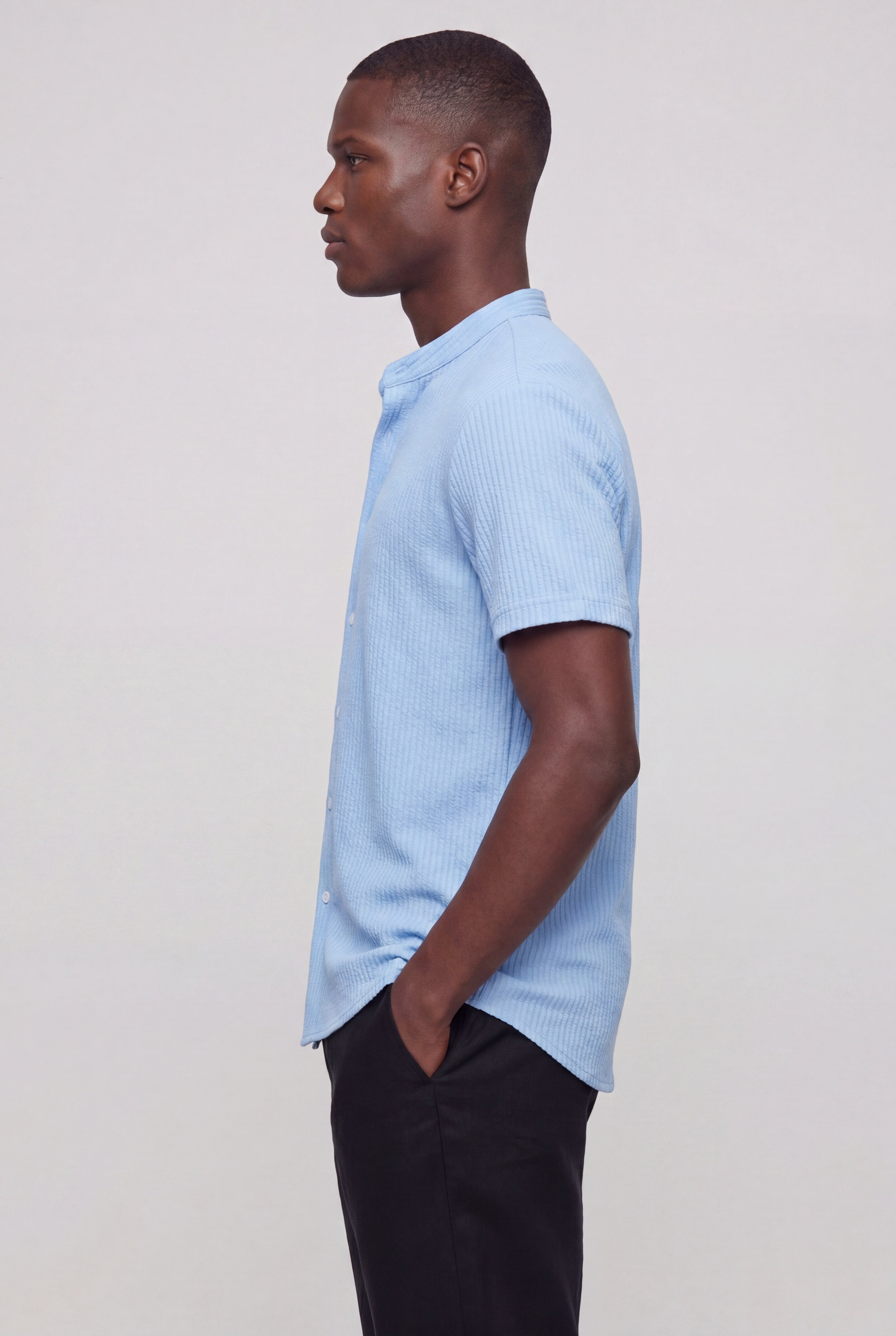 CYNTARO TEXTURED SHIRT – BLUE