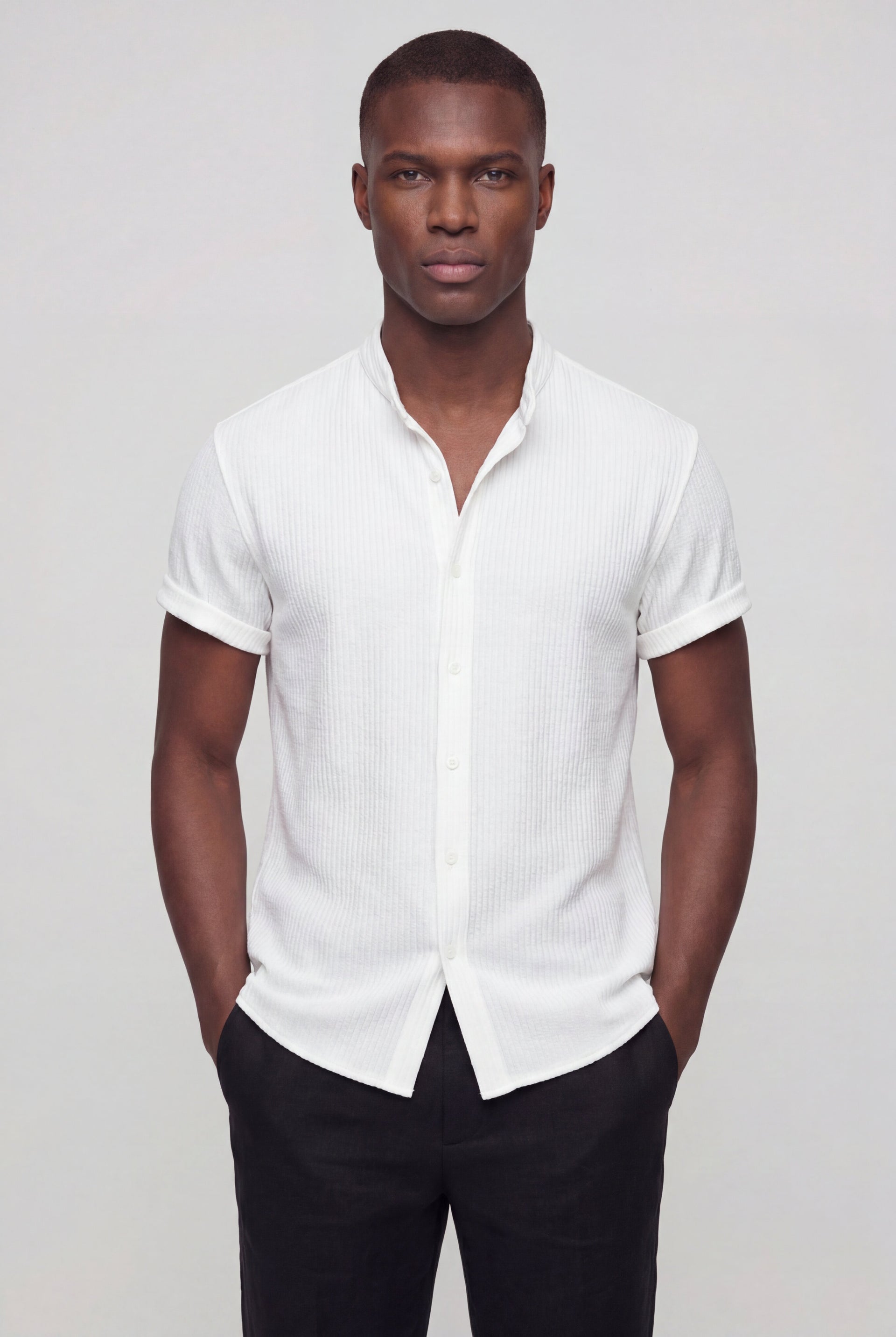 CYNTARO TEXTURED SHIRT – WHITE