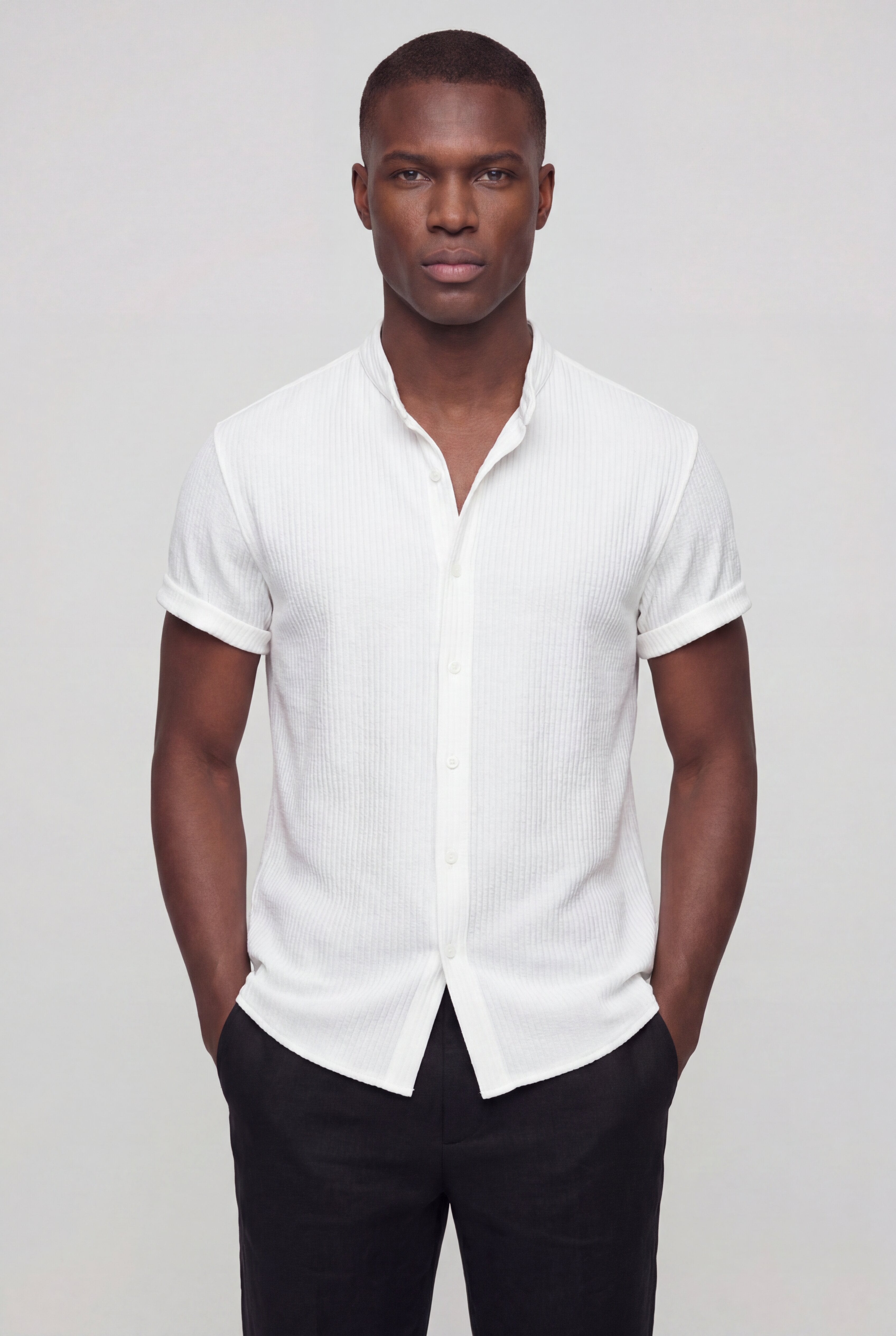 CYNTARO TEXTURED SHIRT – WHITE