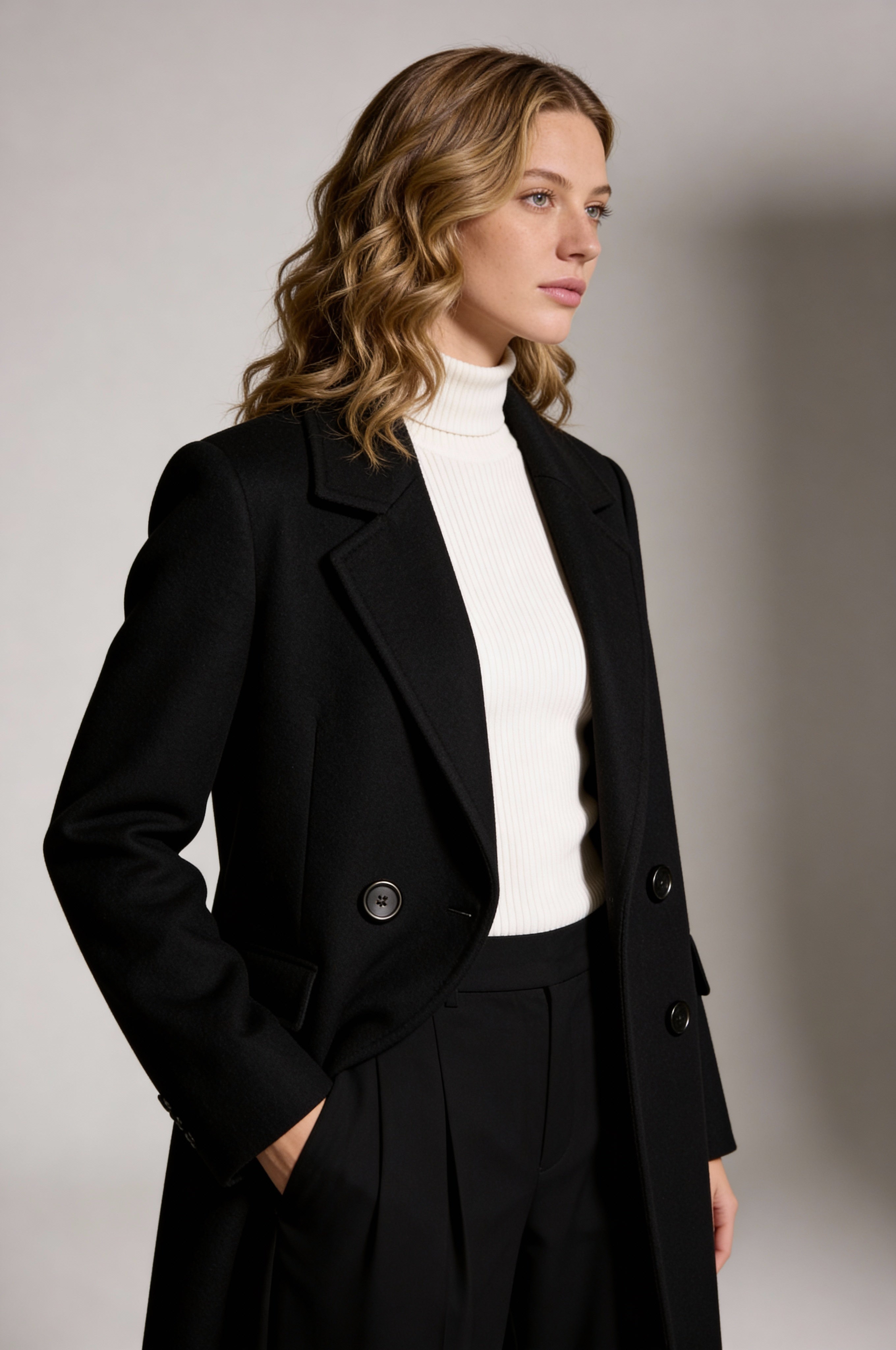 Caldrin Wool Coat - Black