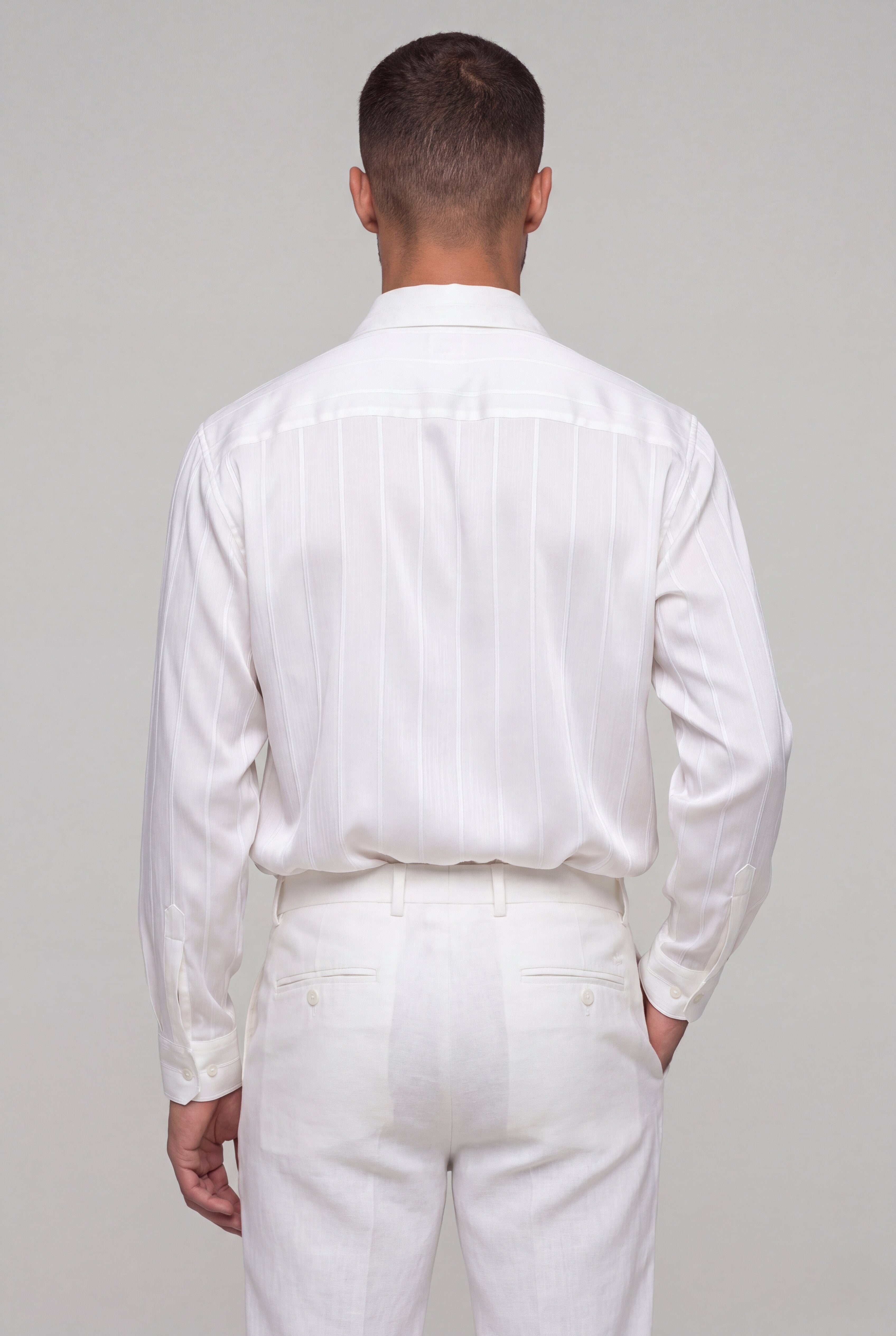 DELVN STRIPE SHIRT – WHITE