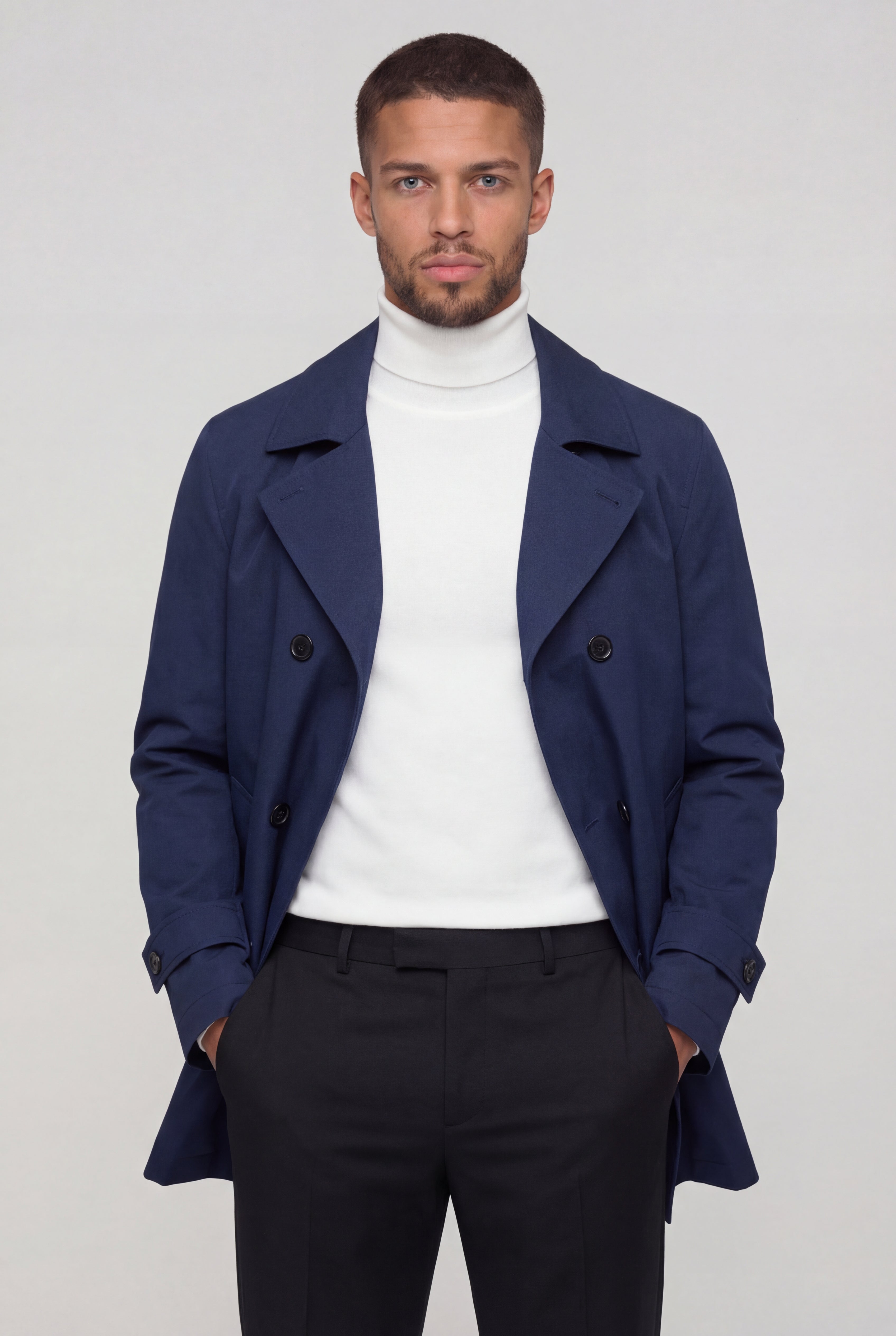 DRAEVON TAILORED COAT – NAVY