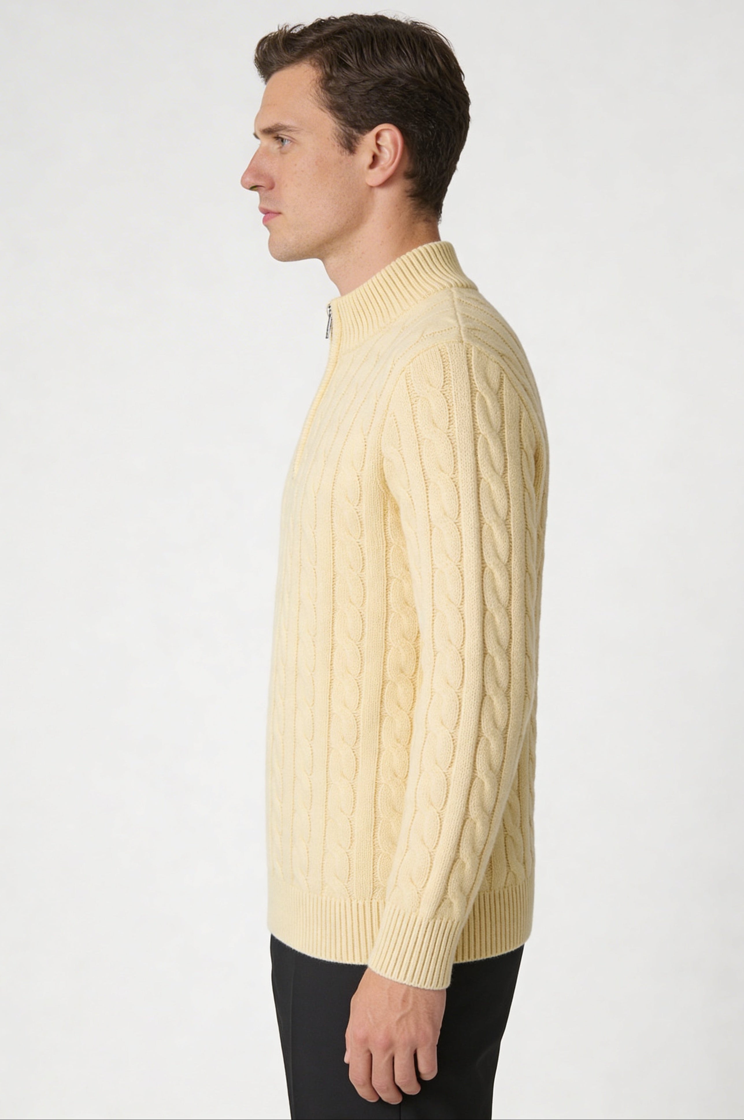 EASTON QUARTER-ZIP SWEATER – BEIGE