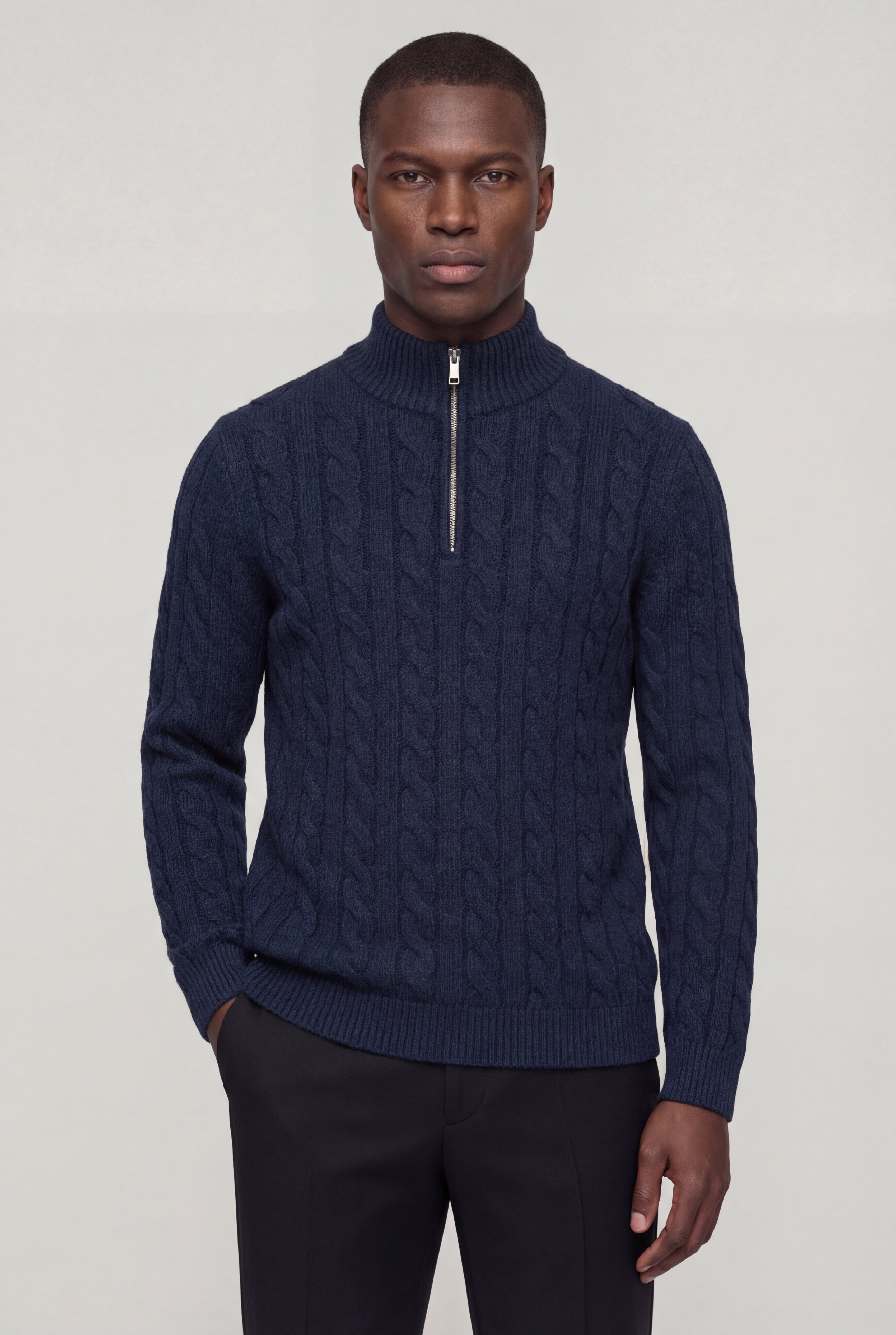 EASTON QUARTER-ZIP SWEATER – NAVY