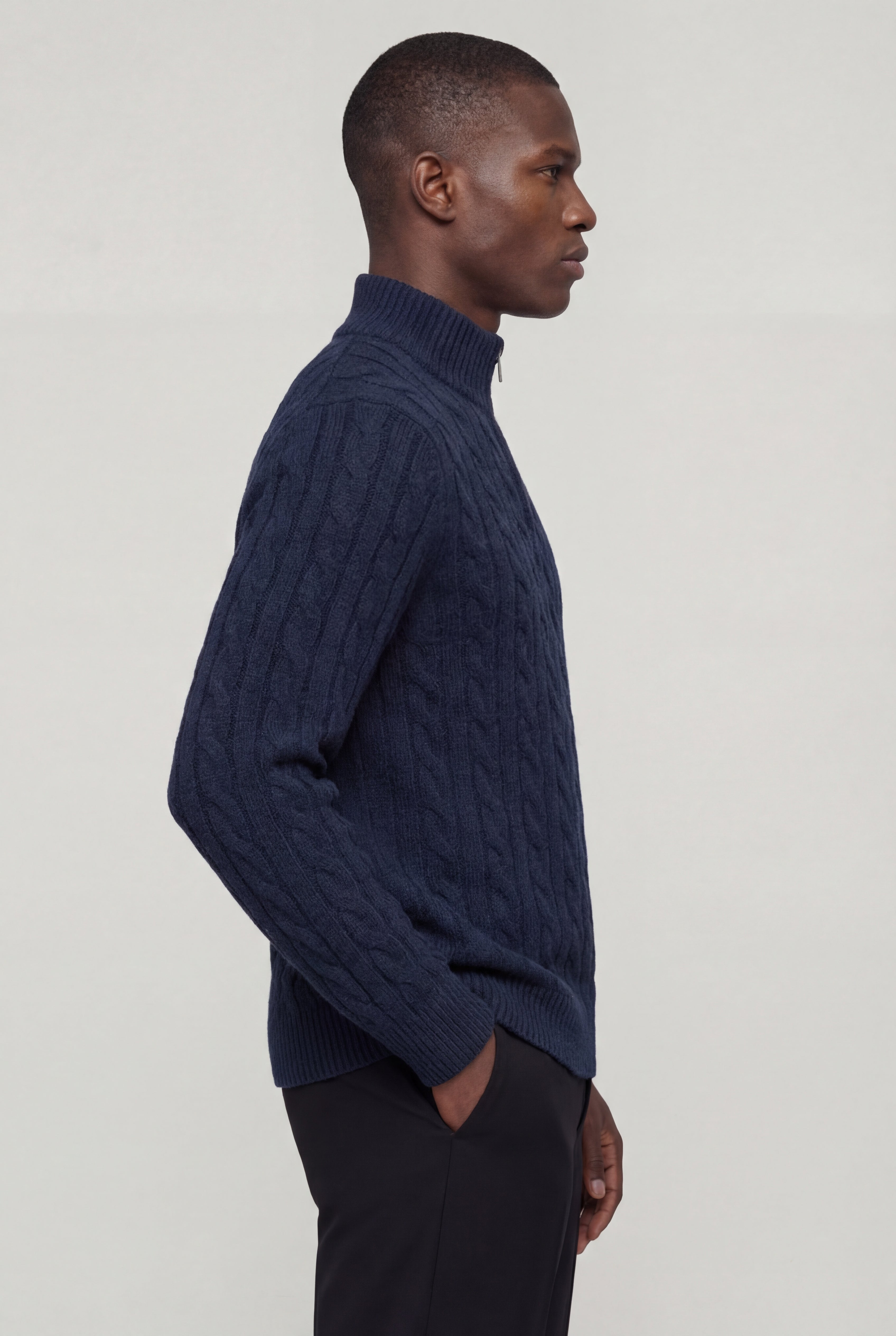 EASTON QUARTER-ZIP SWEATER – NAVY