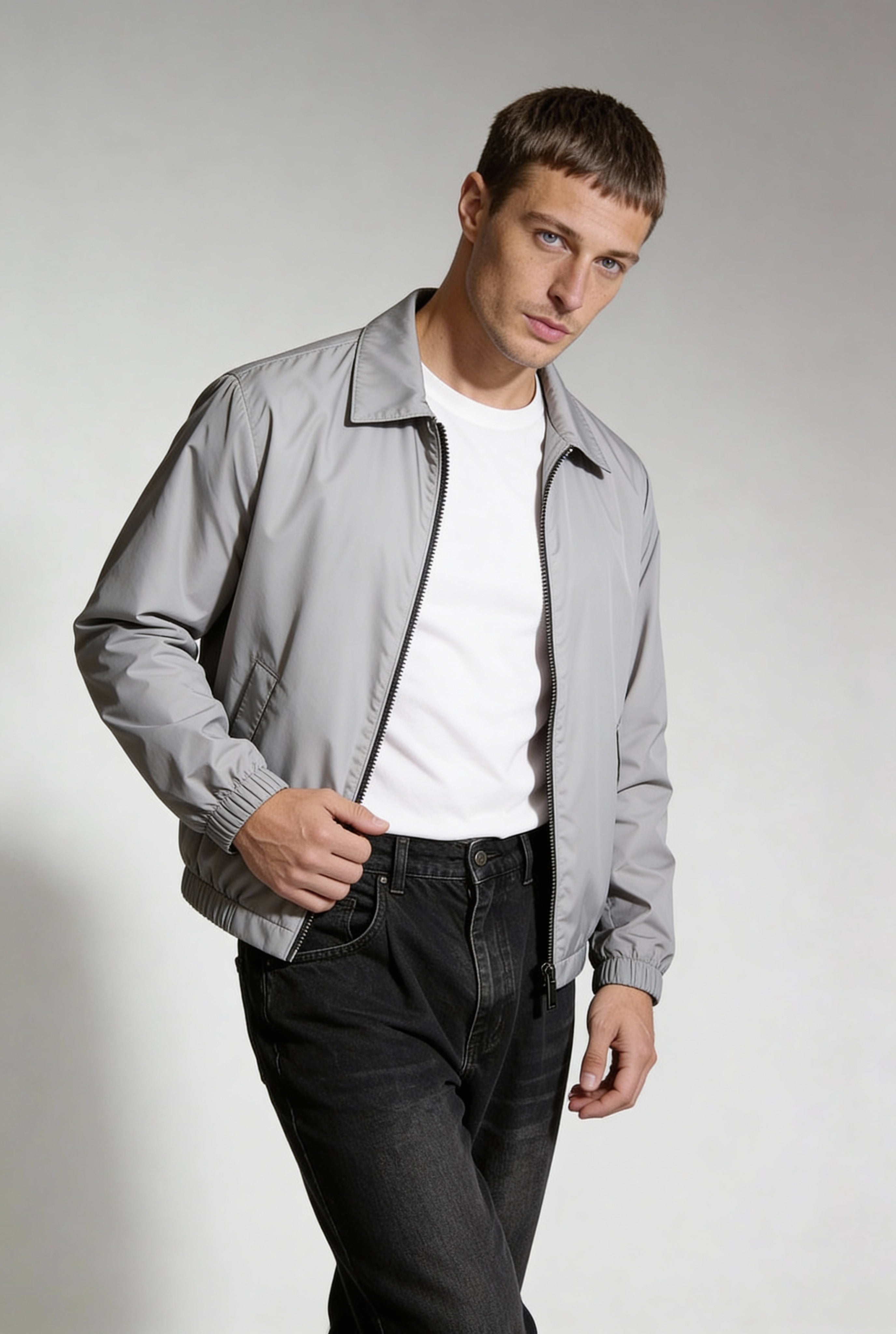 ELDRIC LIGHTWEIGHT FULL-ZIP JACKET – GRAY
