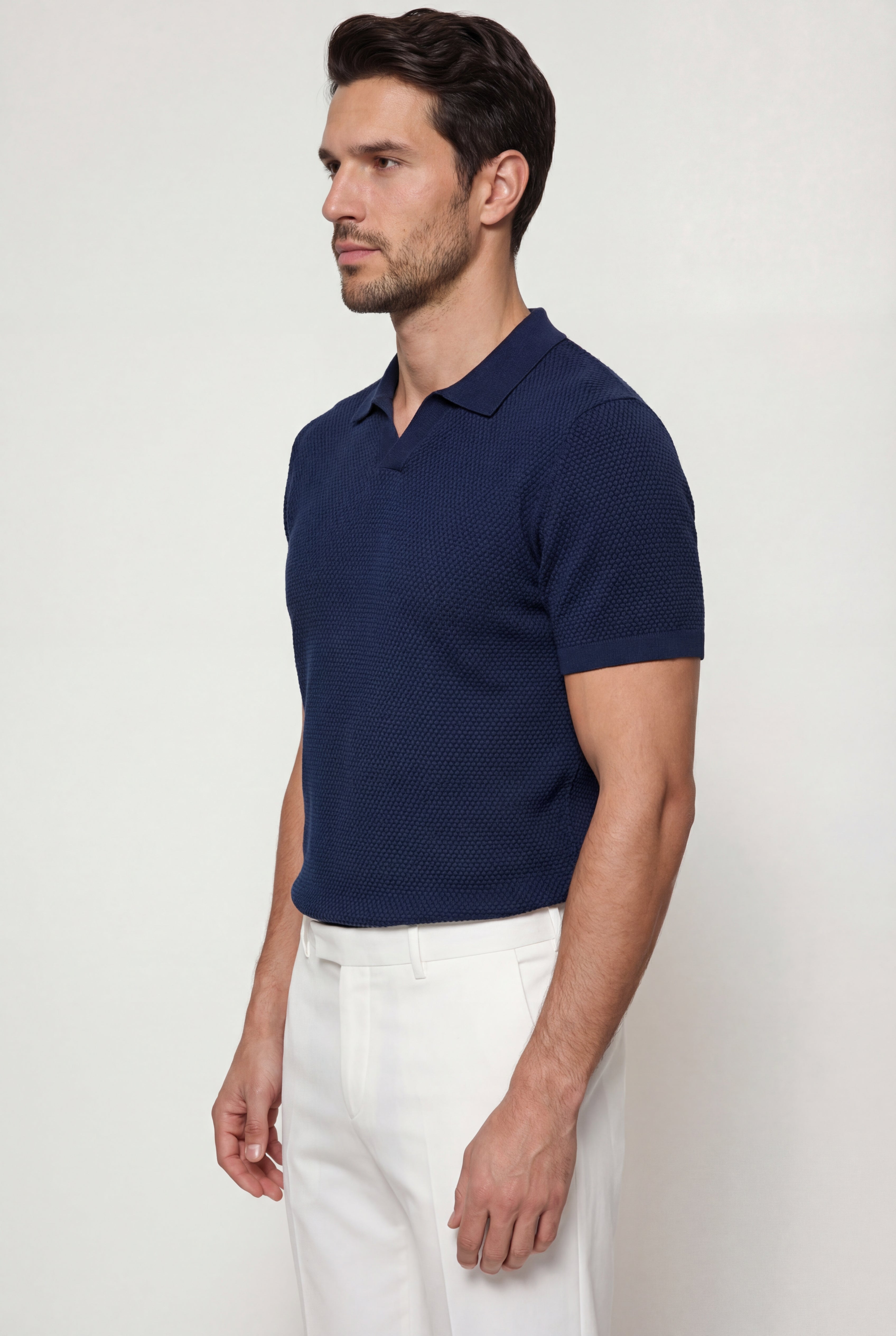 ELMORIN KNIT POLO SHIRT – NAVY