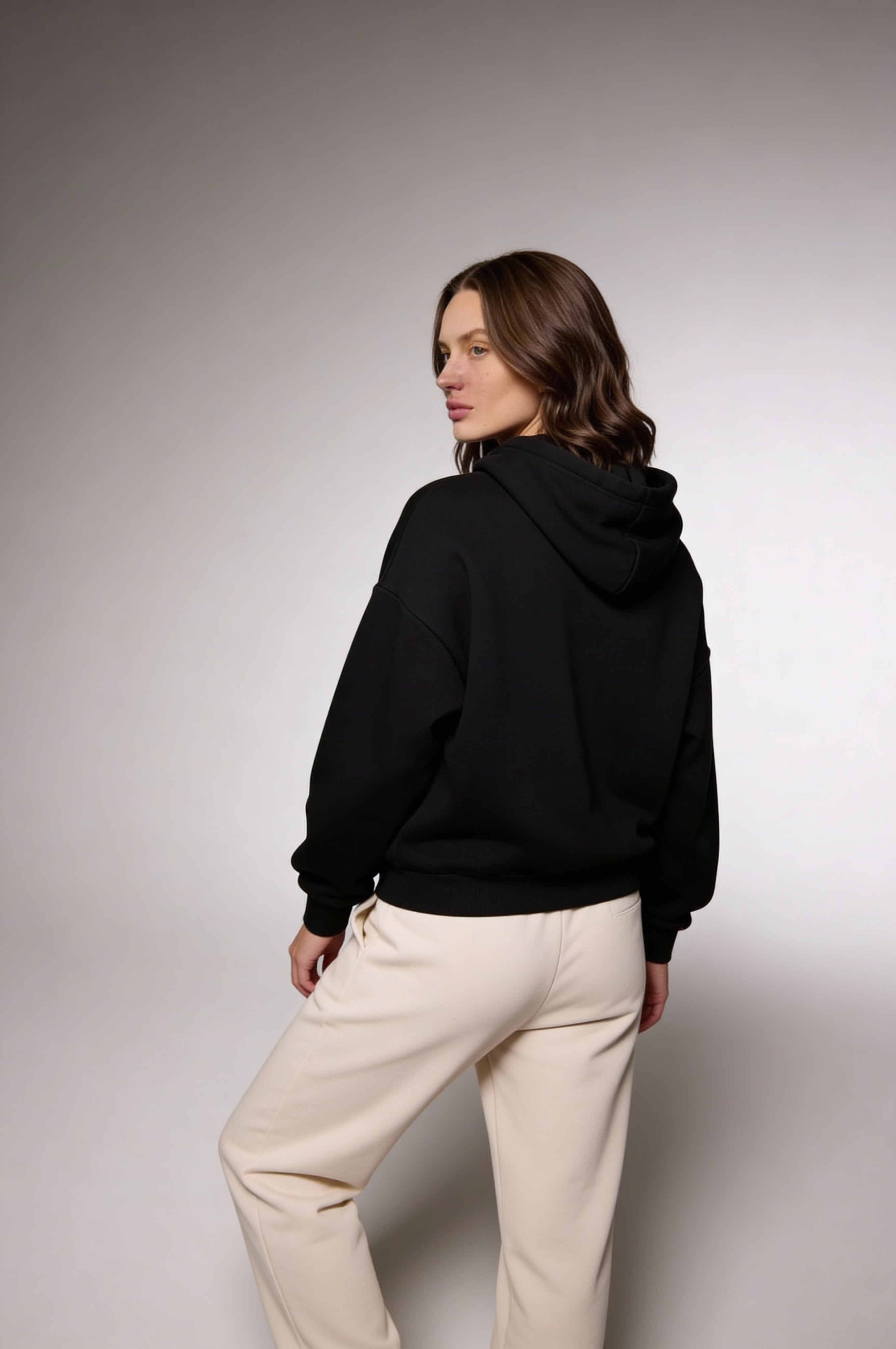 ELNORA COTTON HOODIE – BLACK